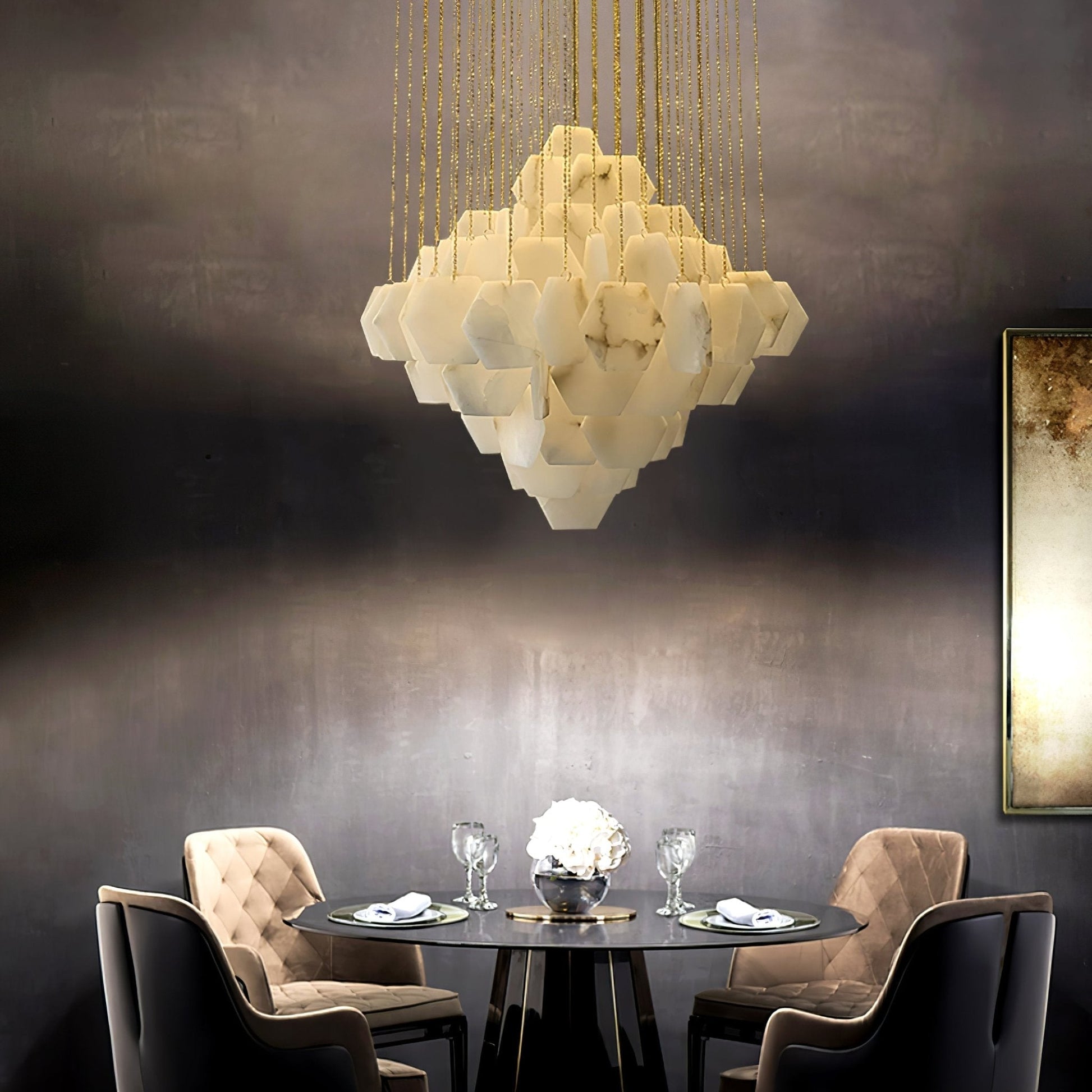 Aurelia Luxury Alabaster Chandelier-Neutral Decor