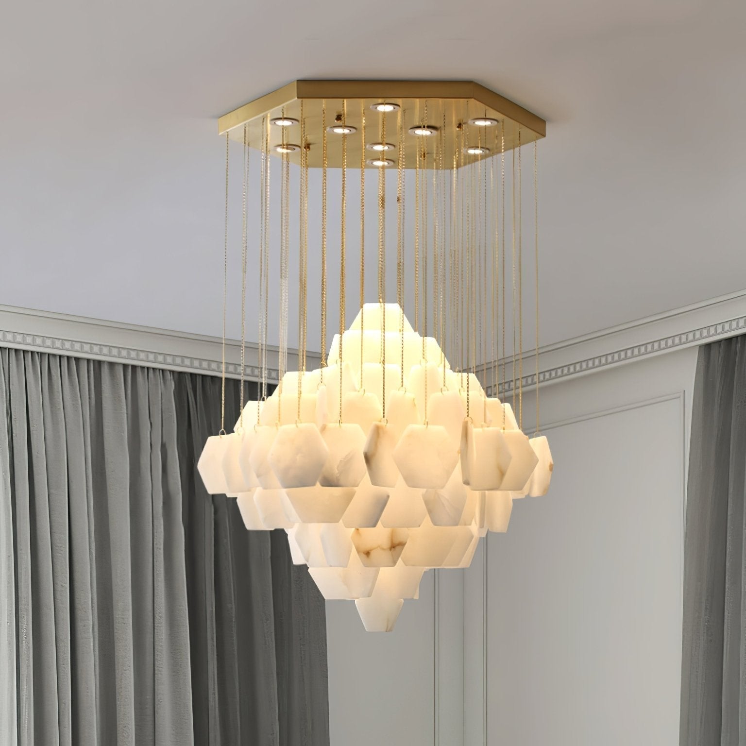 Aurelia Luxury Alabaster Chandelier-Neutral Decor