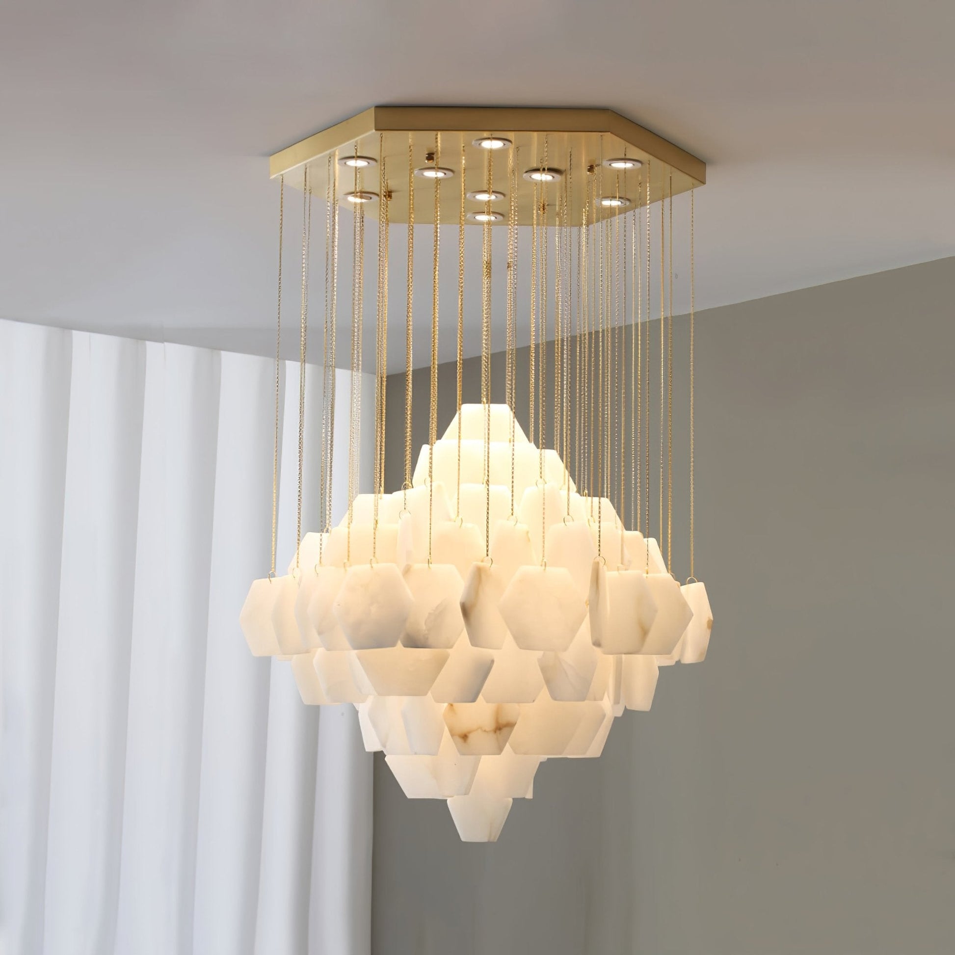 Aurelia Luxury Alabaster Chandelier-Neutral Decor