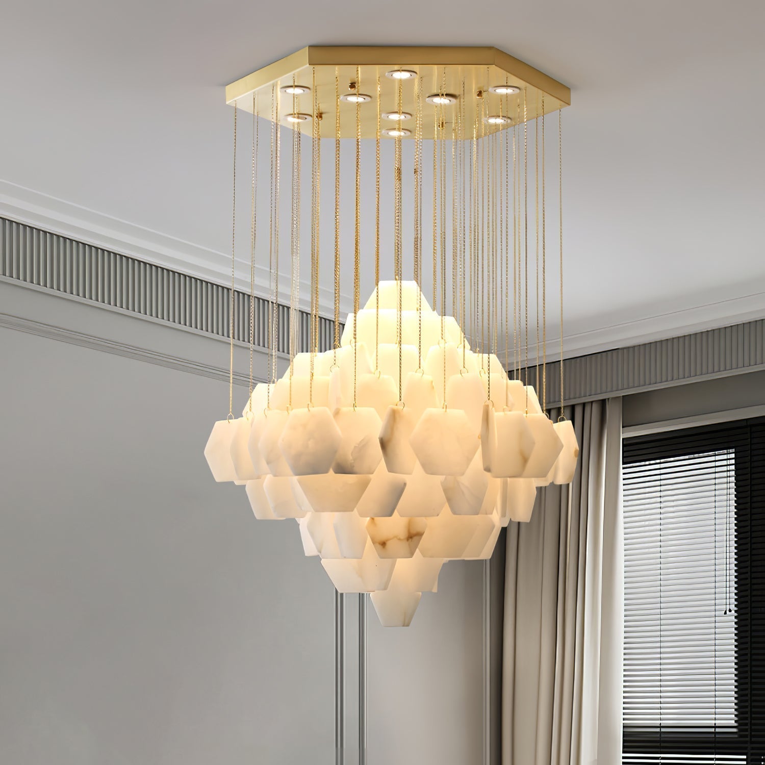 Aurelia Luxury Alabaster Chandelier-Neutral Decor