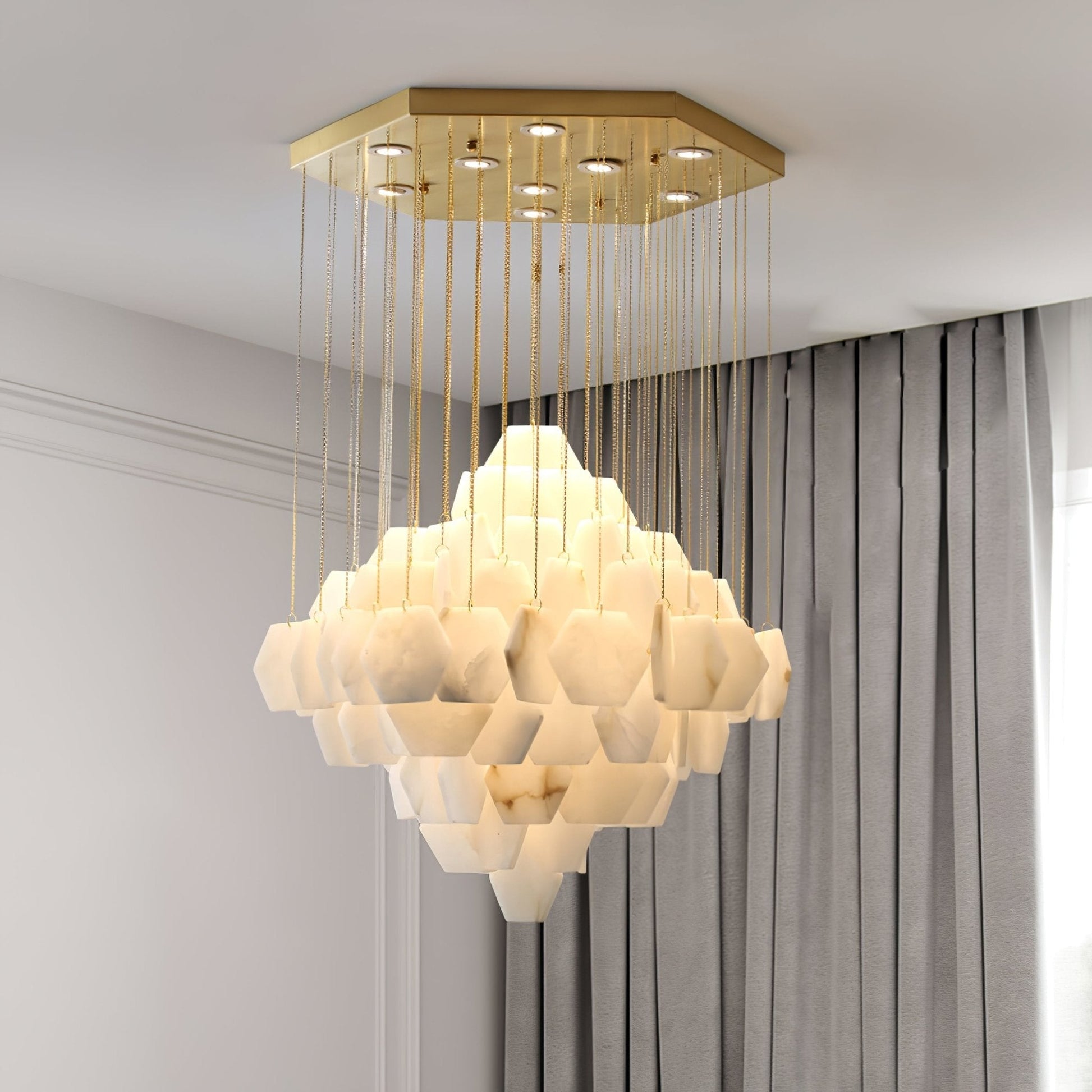 Aurelia Luxury Alabaster Chandelier-Neutral Decor