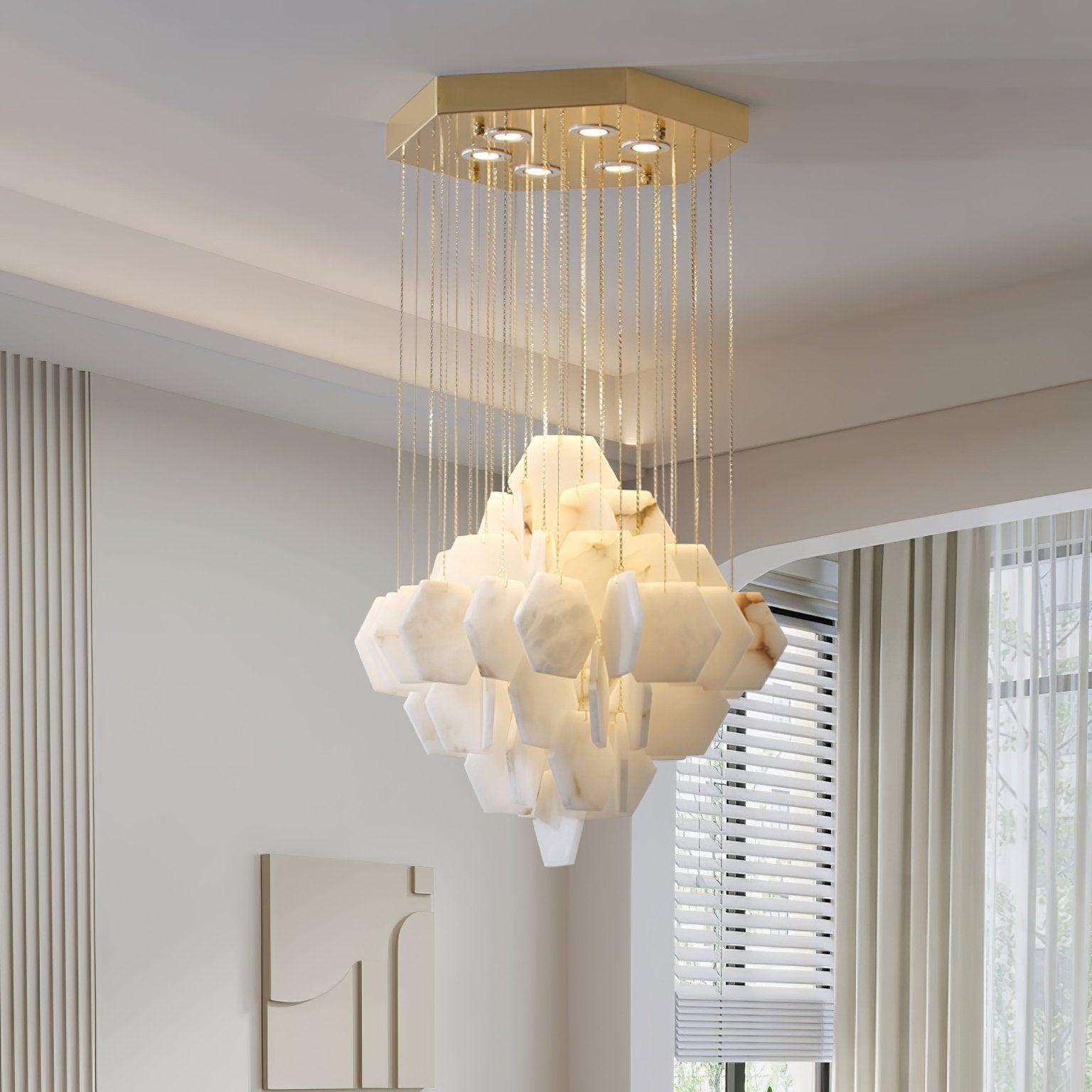 Aurelia Luxury Alabaster Chandelier-Neutral Decor