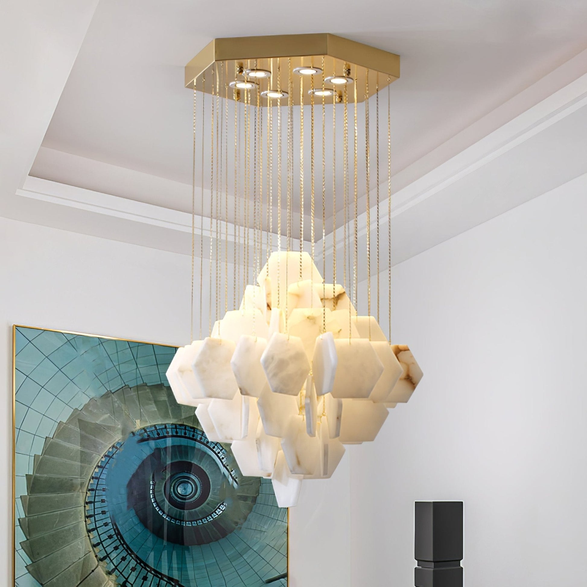 Aurelia Luxury Alabaster Chandelier-Neutral Decor