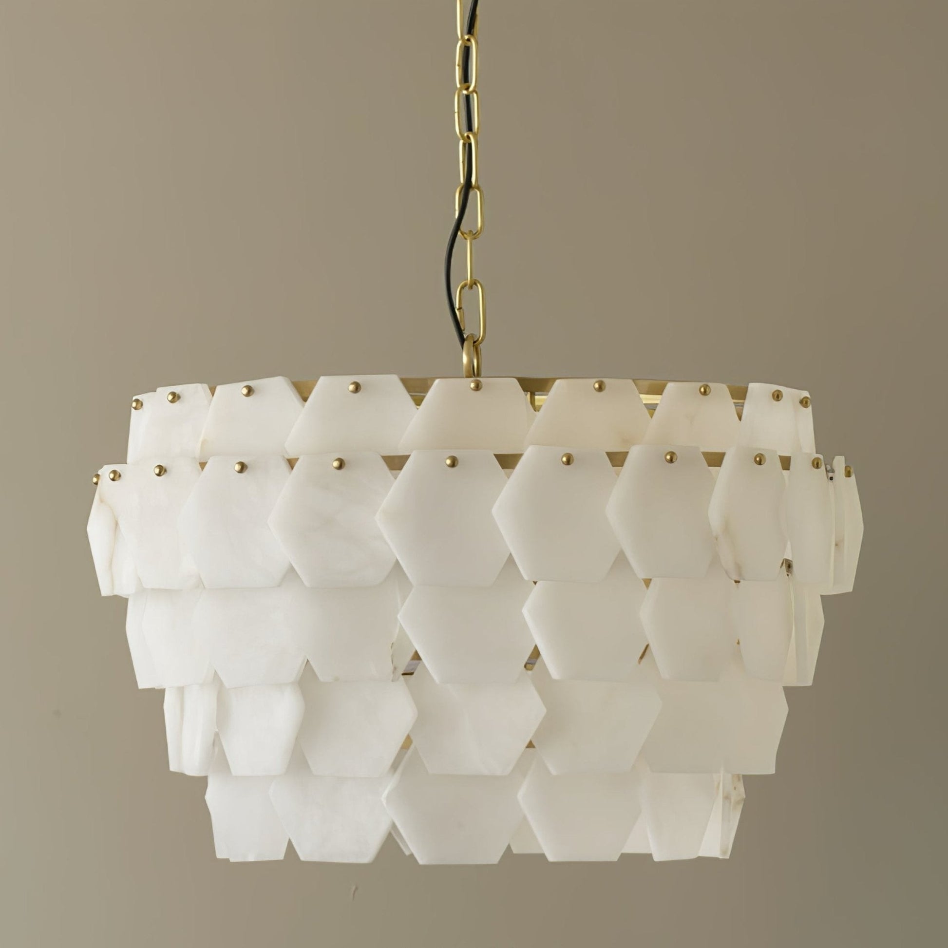 Evenaris Honeycomb Alabaster Chandelier-Neutral Decor