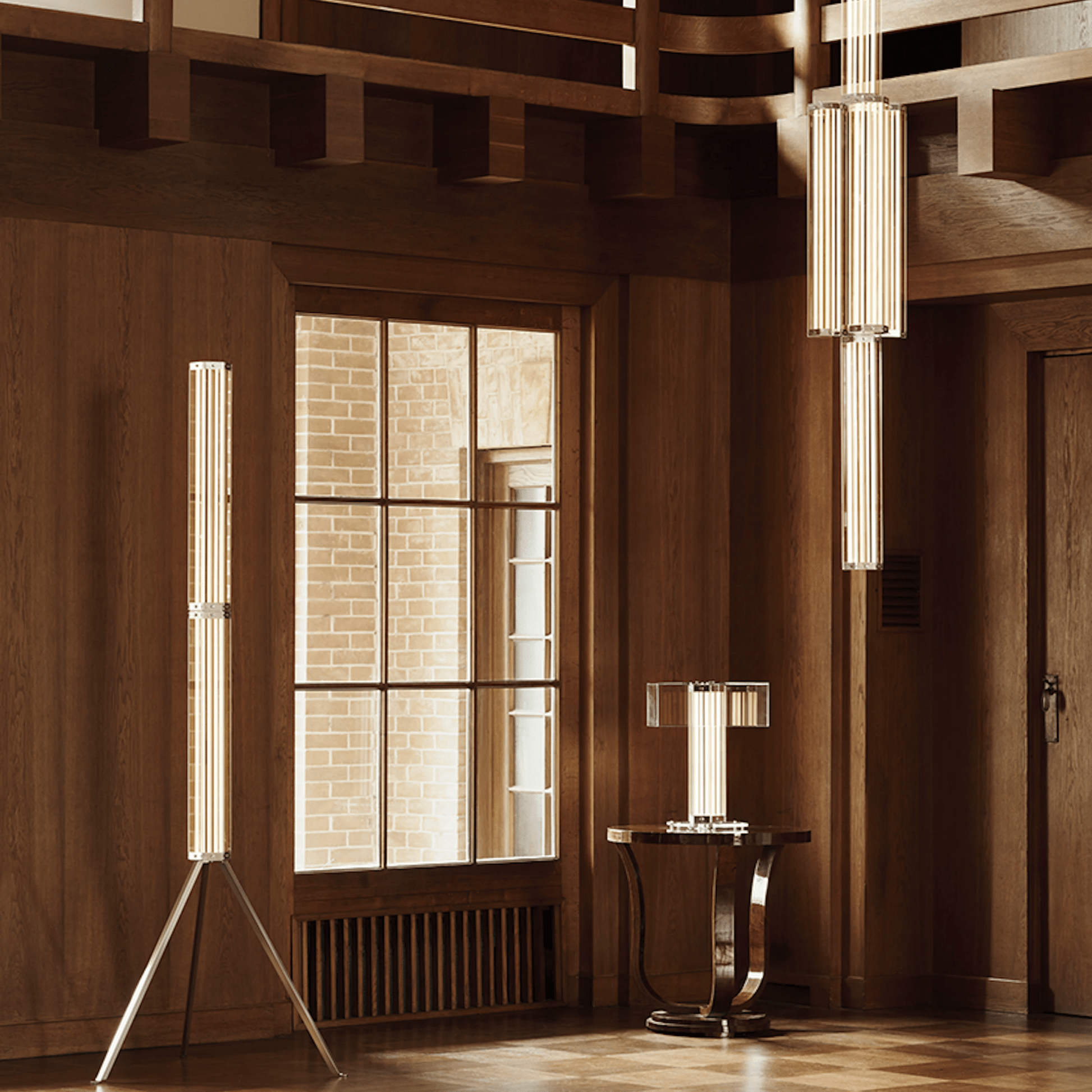 Hexagonal Glass Pendant Lamp-Neutral Decor