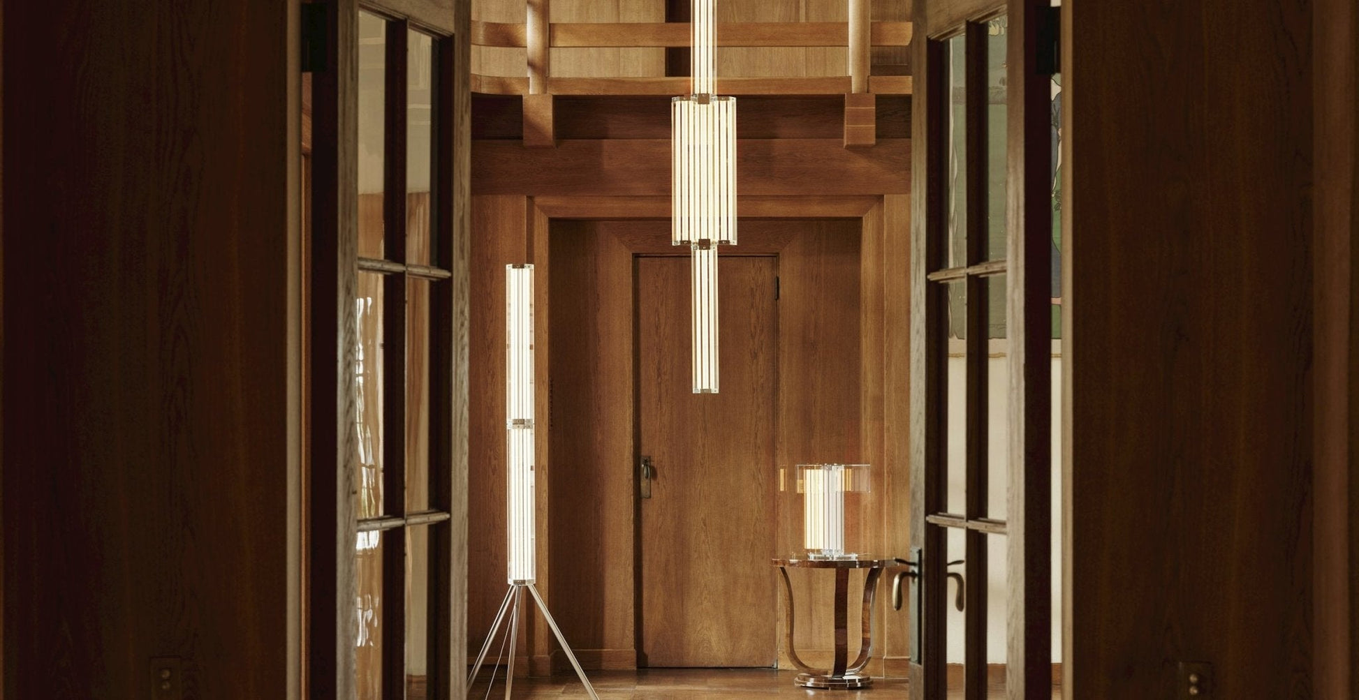 Hexagonal Glass Pendant Lamp-Neutral Decor