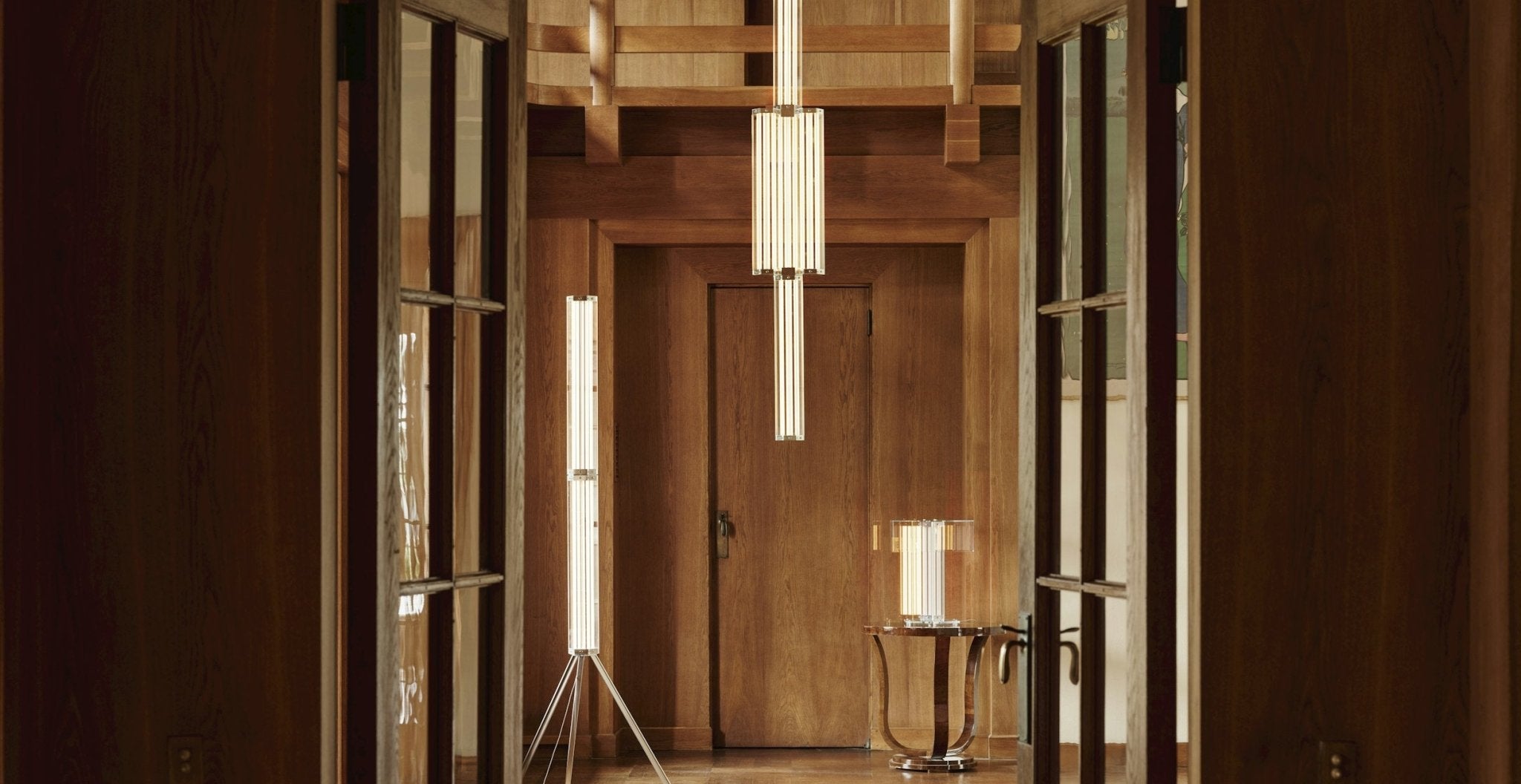 Hexagonal Glass Pendant Lamp-Neutral Decor