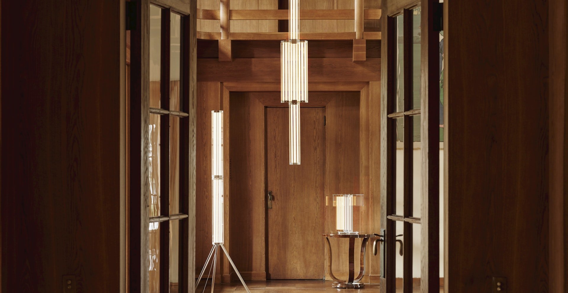 Hexagonal Glass Pendant Lamp-Neutral Decor