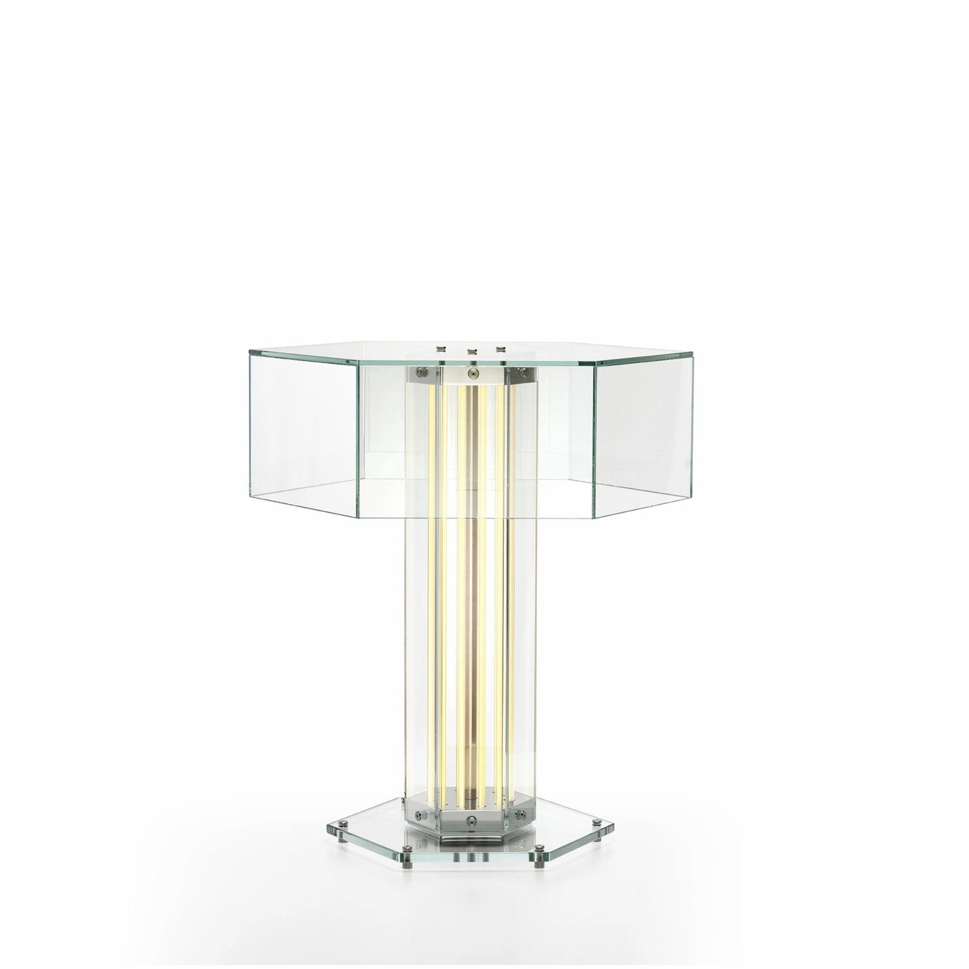 Hexagonal Glass Table Lamp-Neutral Decor