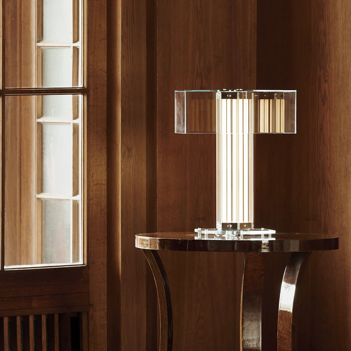 Hexagonal Glass Table Lamp-Neutral Decor