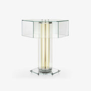 Hexagonal Glass Table Lamp-Neutral Decor
