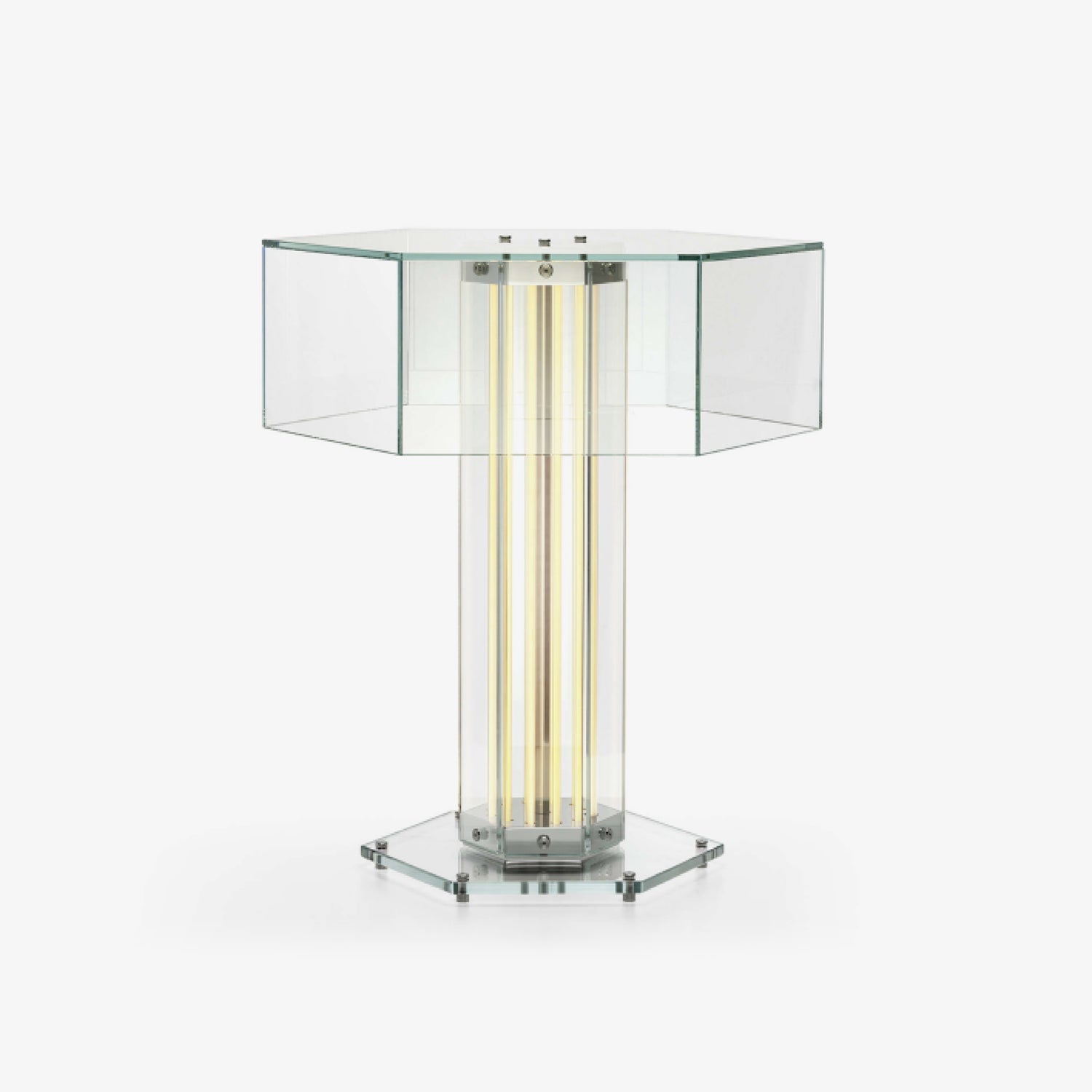 Hexagonal Glass Table Lamp-Neutral Decor