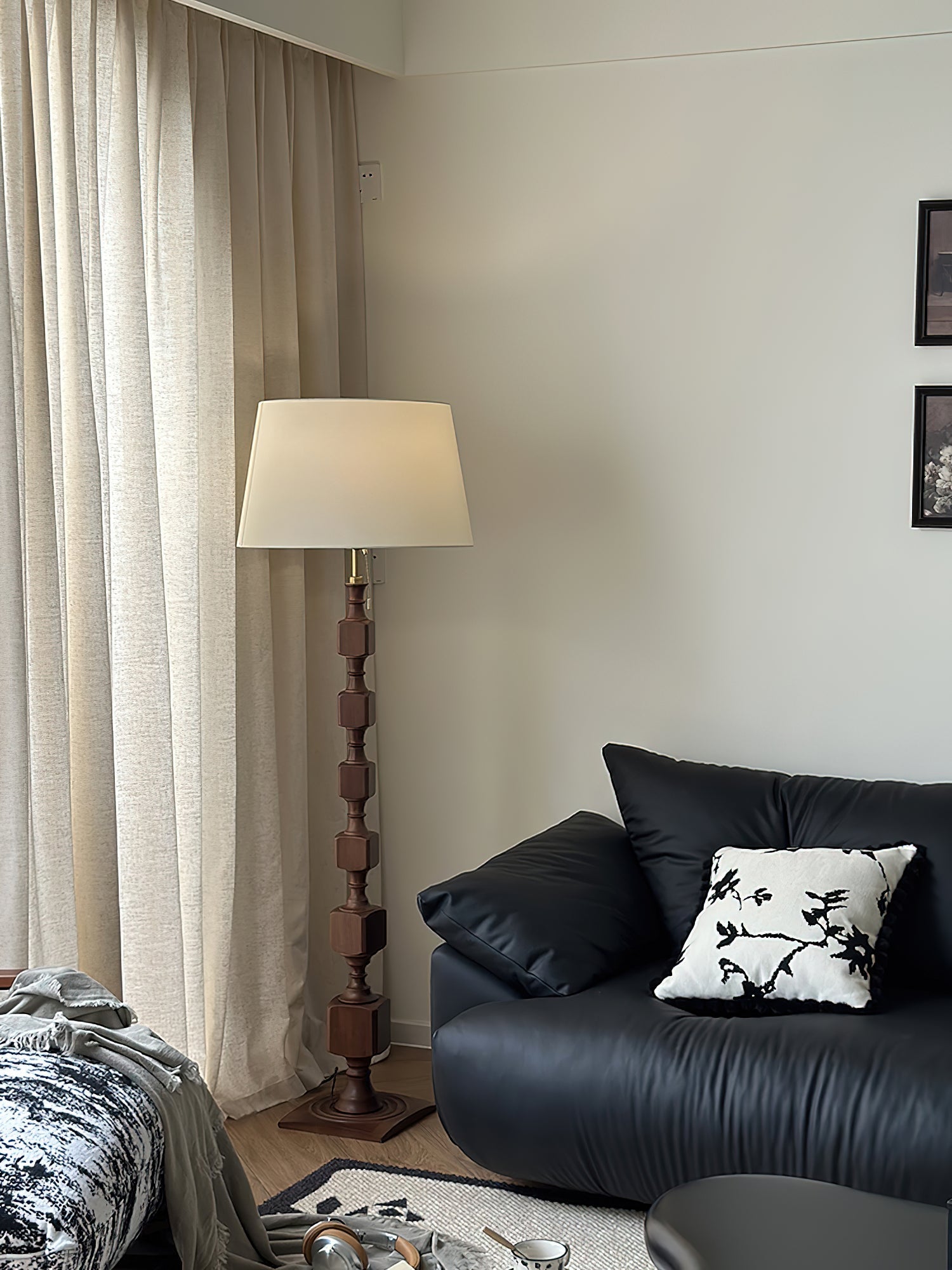 Vega Hexas Wood Floor Lamp-Neutral Decor