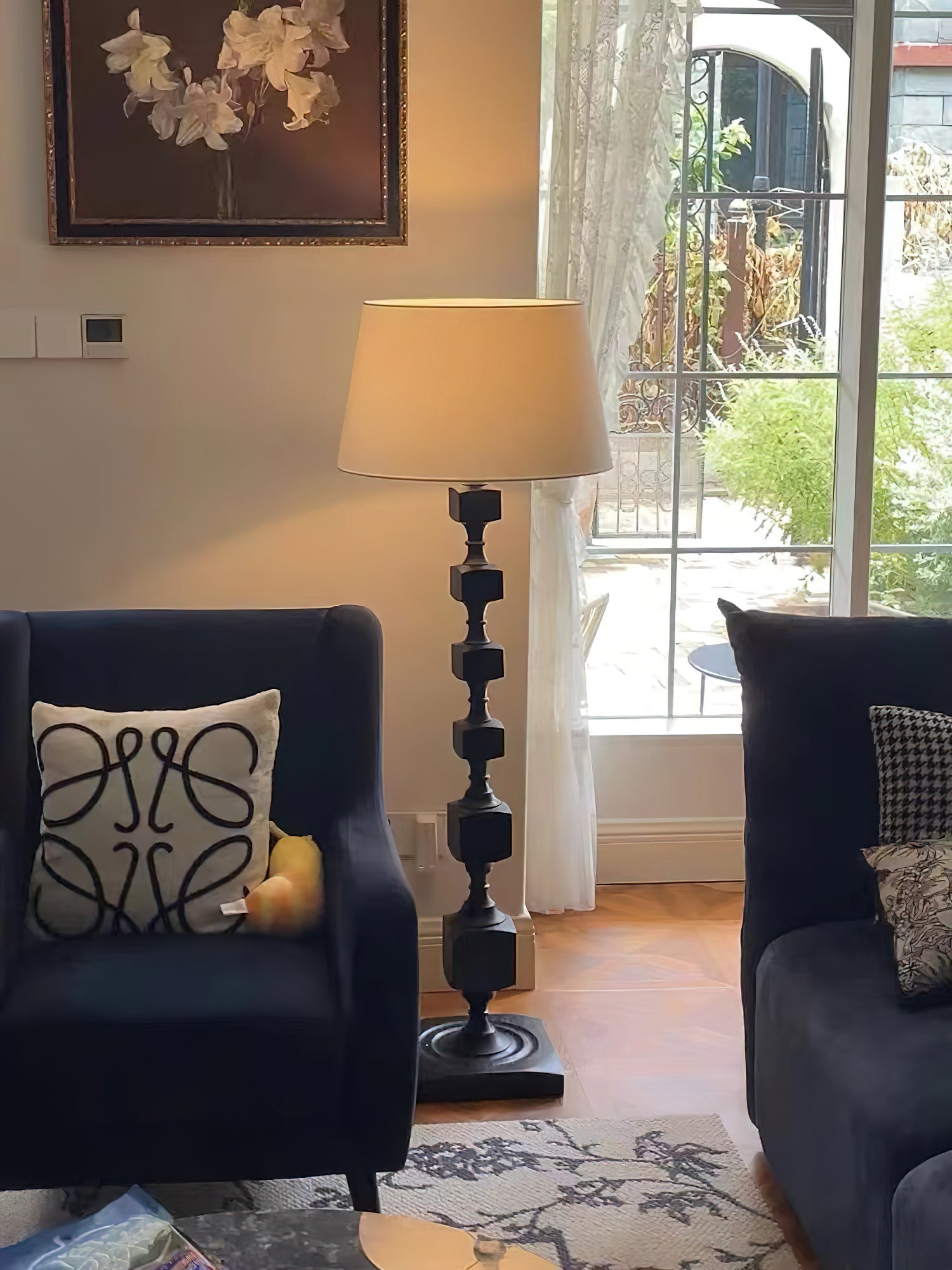 Vega Hexas Wood Floor Lamp-Neutral Decor