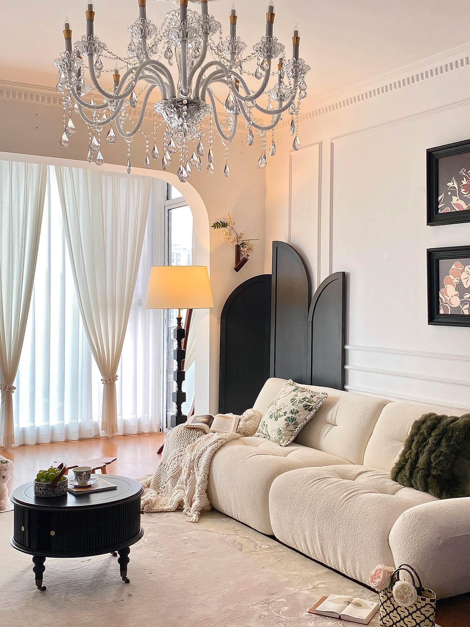 Vega Hexas Wood Floor Lamp-Neutral Decor