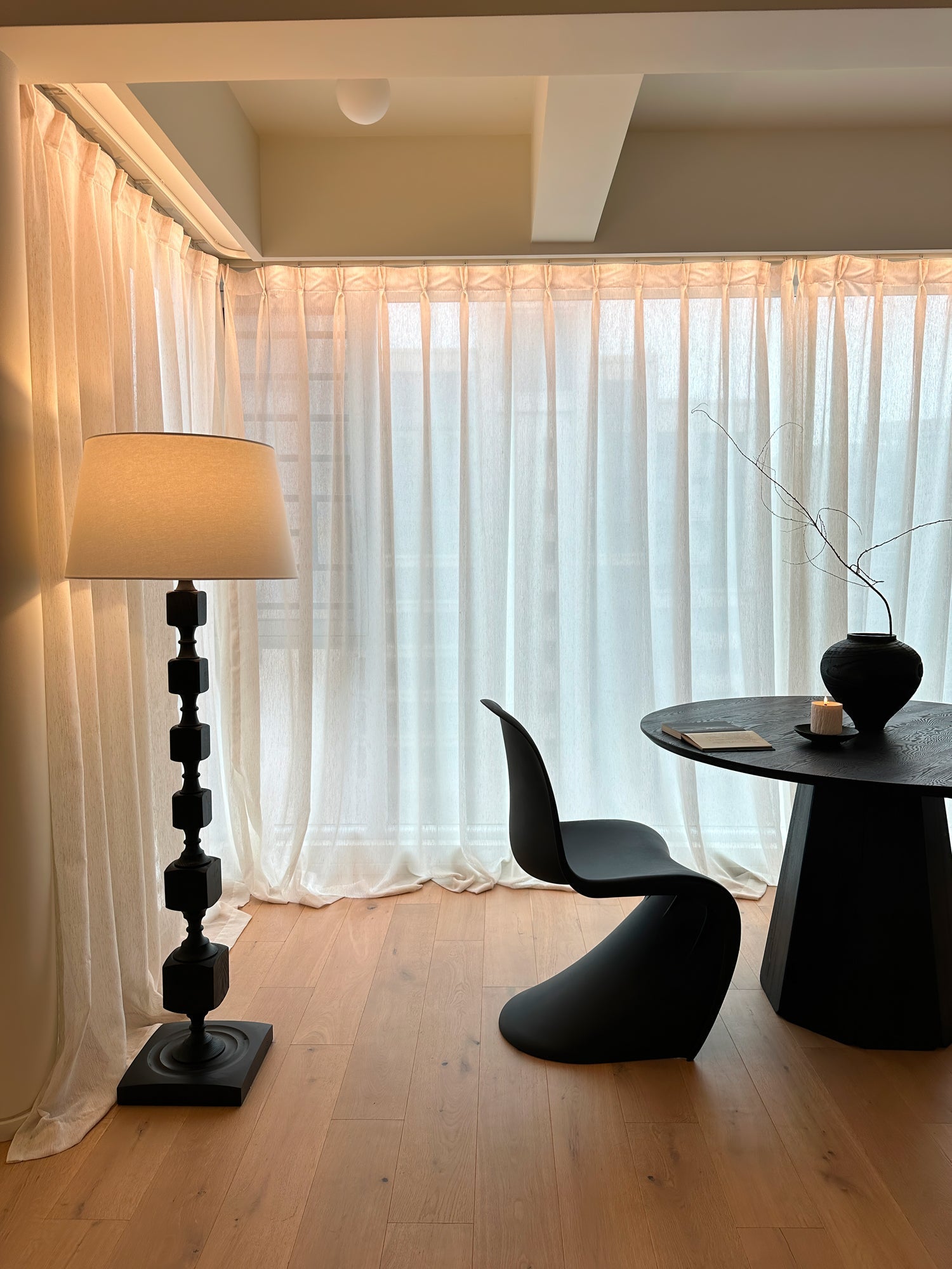 Vega Hexas Wood Floor Lamp-Neutral Decor