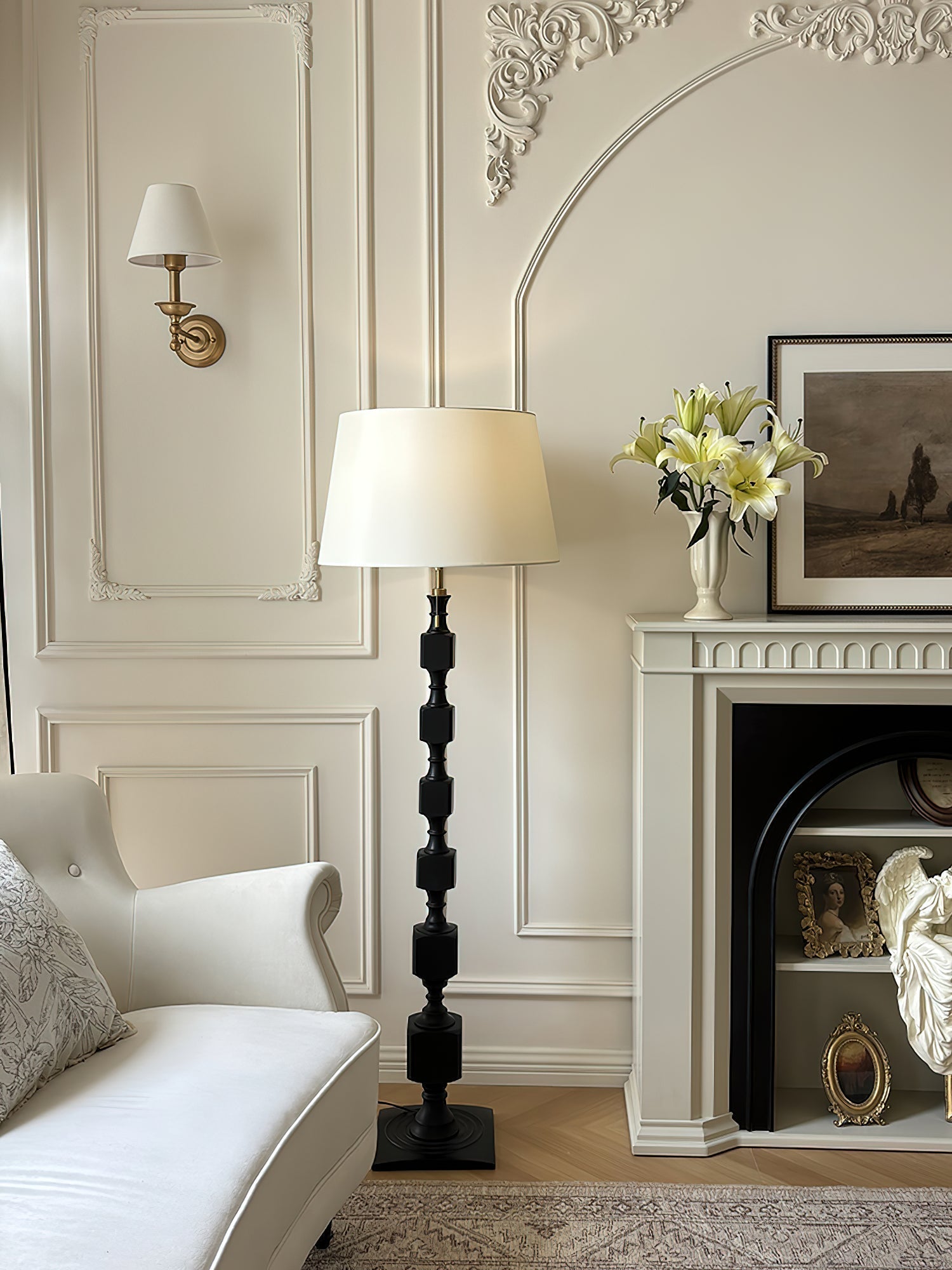 Vega Hexas Wood Floor Lamp-Neutral Decor