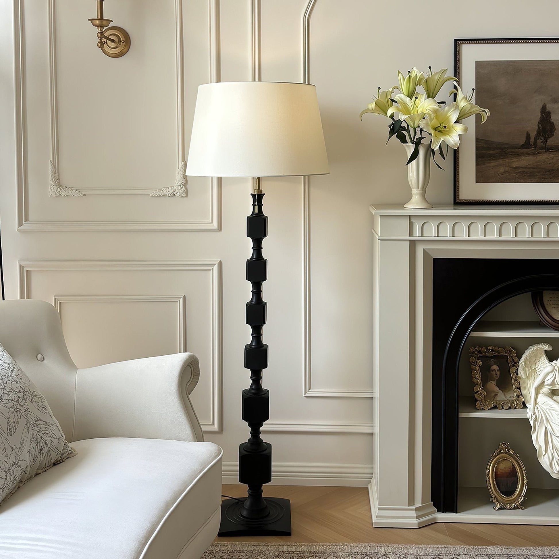 Vega Hexas Wood Floor Lamp-Neutral Decor