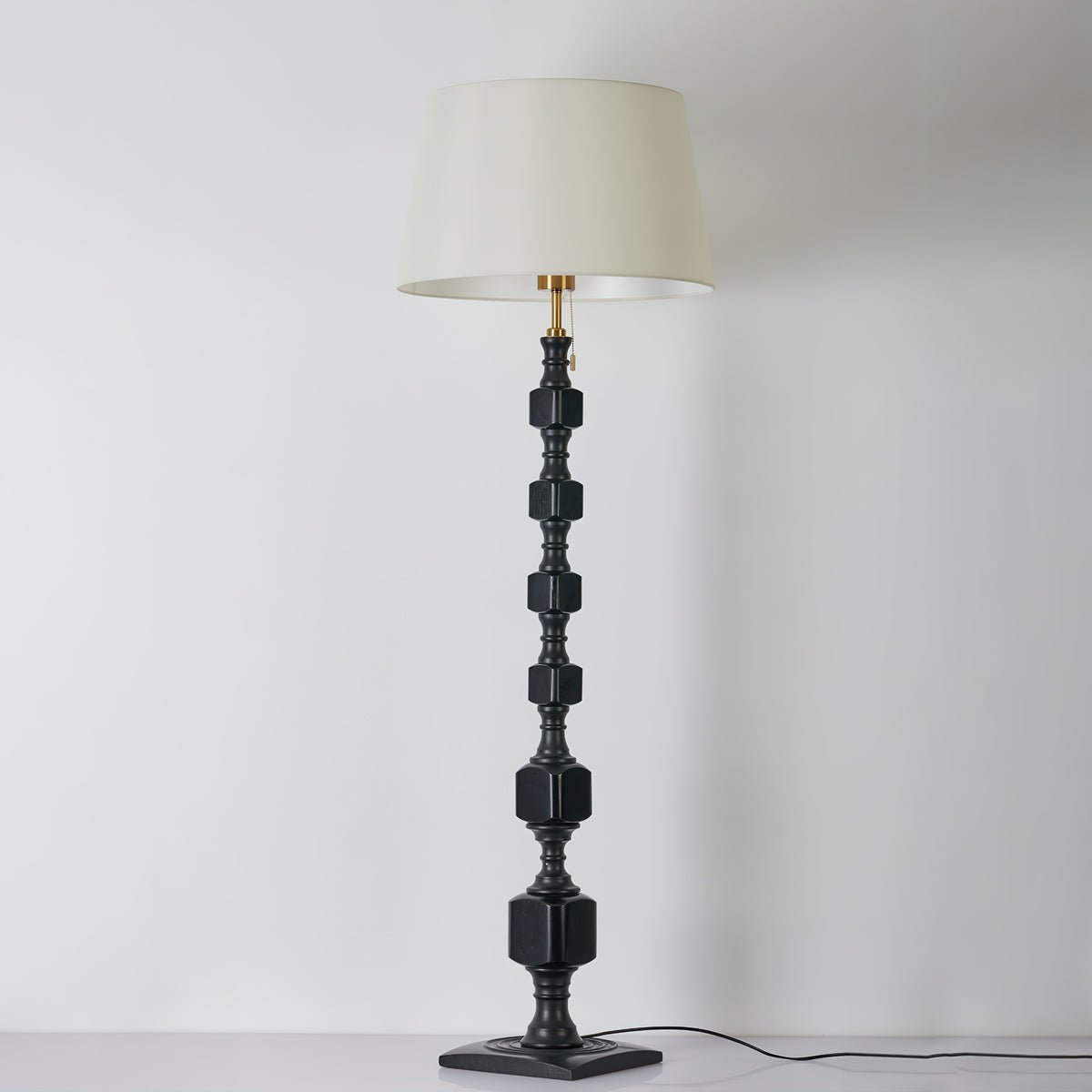 Vega Hexas Wood Floor Lamp-Neutral Decor