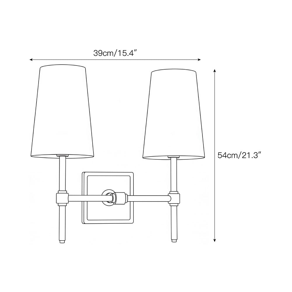 Detail shot of the brass frame and mounting plate of the wall sconce.