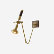 Wall Lamp Adjustable Brass Walnut Vintage Spotlight Industrial Task Sconce