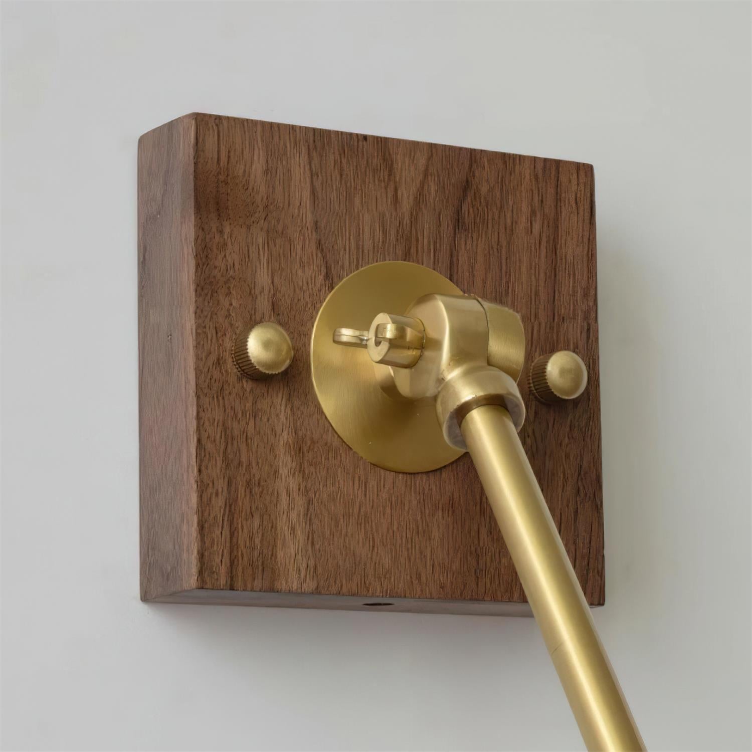 Wall Lamp Adjustable Brass Walnut Vintage Spotlight Industrial Task Sconce