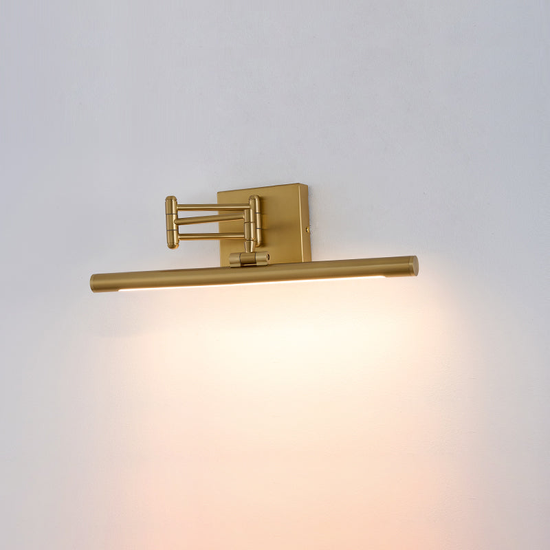 The Stokes wall lamp with light turned on, illuminating a wall.