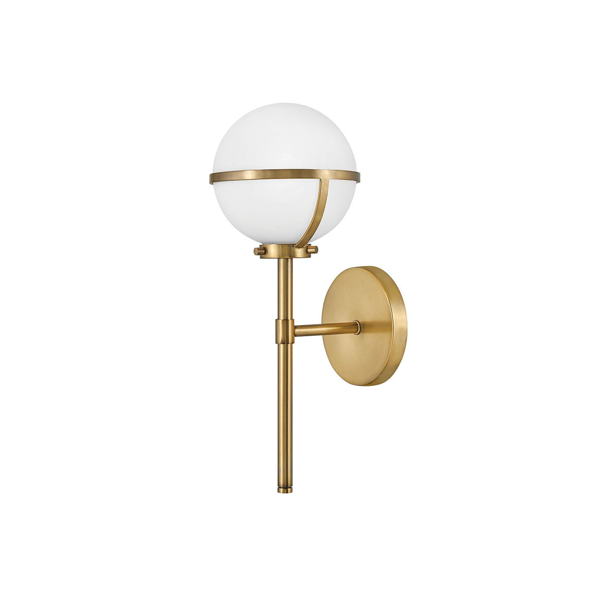 Hollis Wall Sconce in brass finish with a clear glass shade.