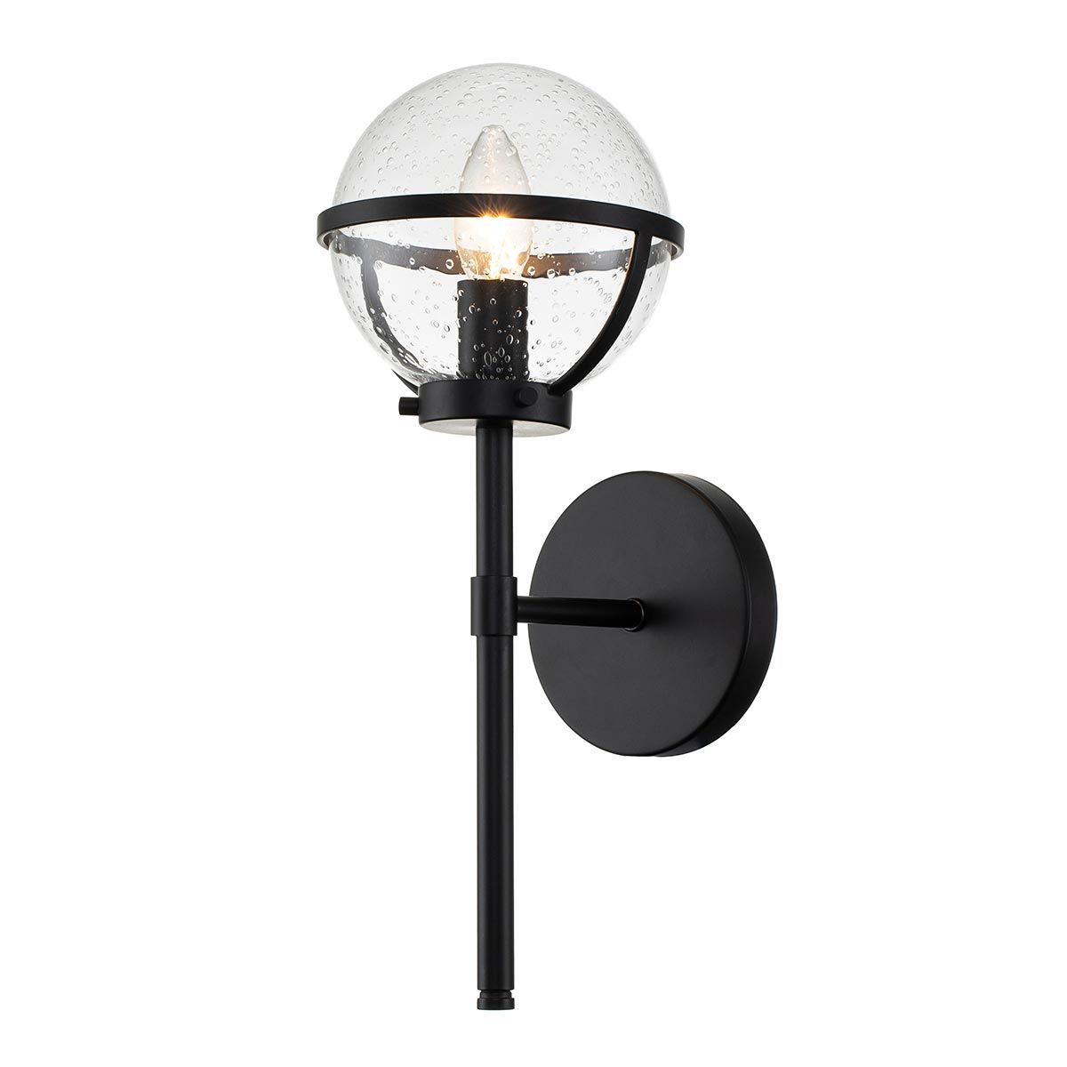 Another angle of the illuminated Hollis Wall Sconce.