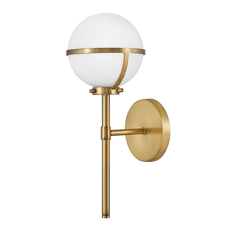 The Hollis Wall Sconce featuring the opaque white glass shade.