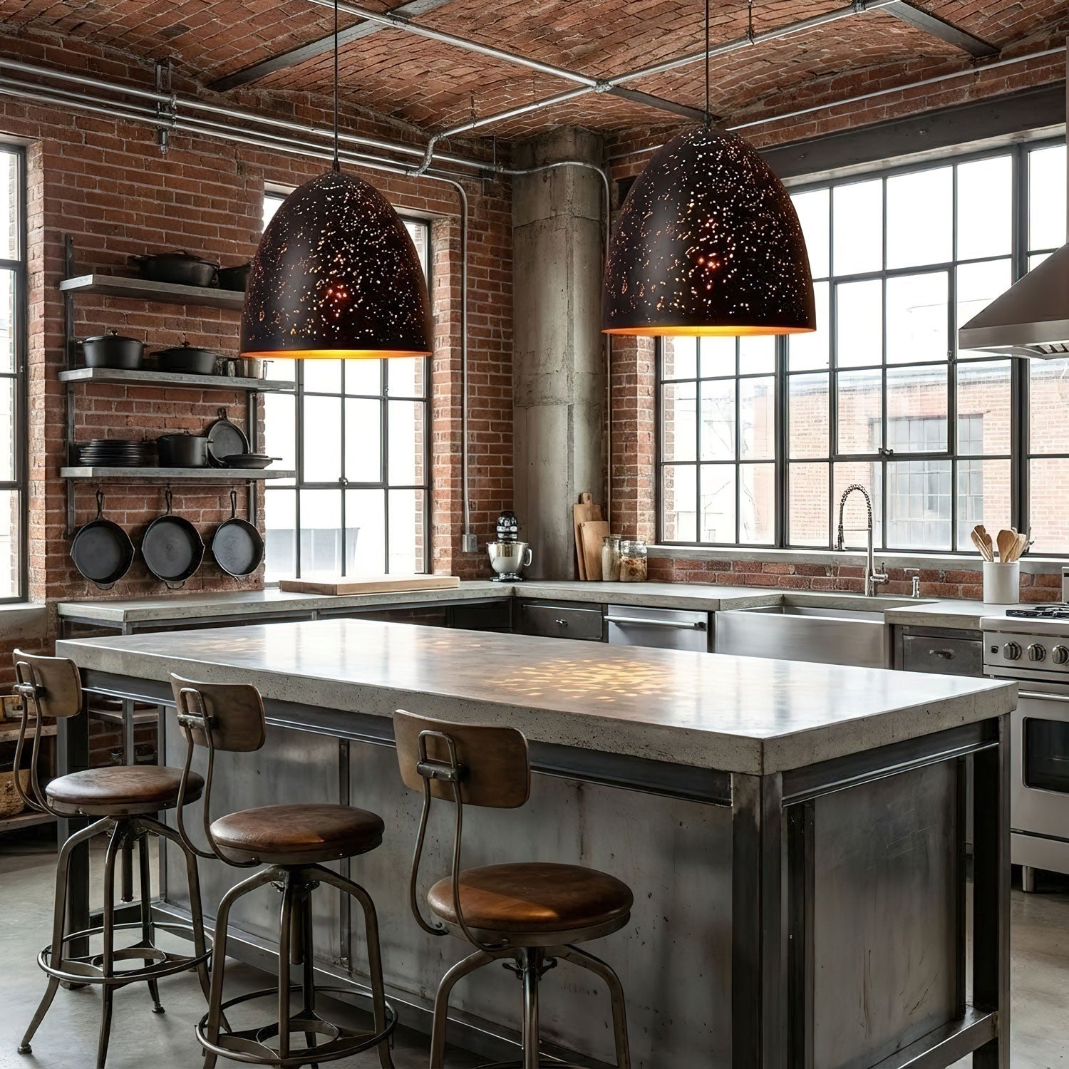 Hollow Industrial Pendant Lamp-Neutral Decor