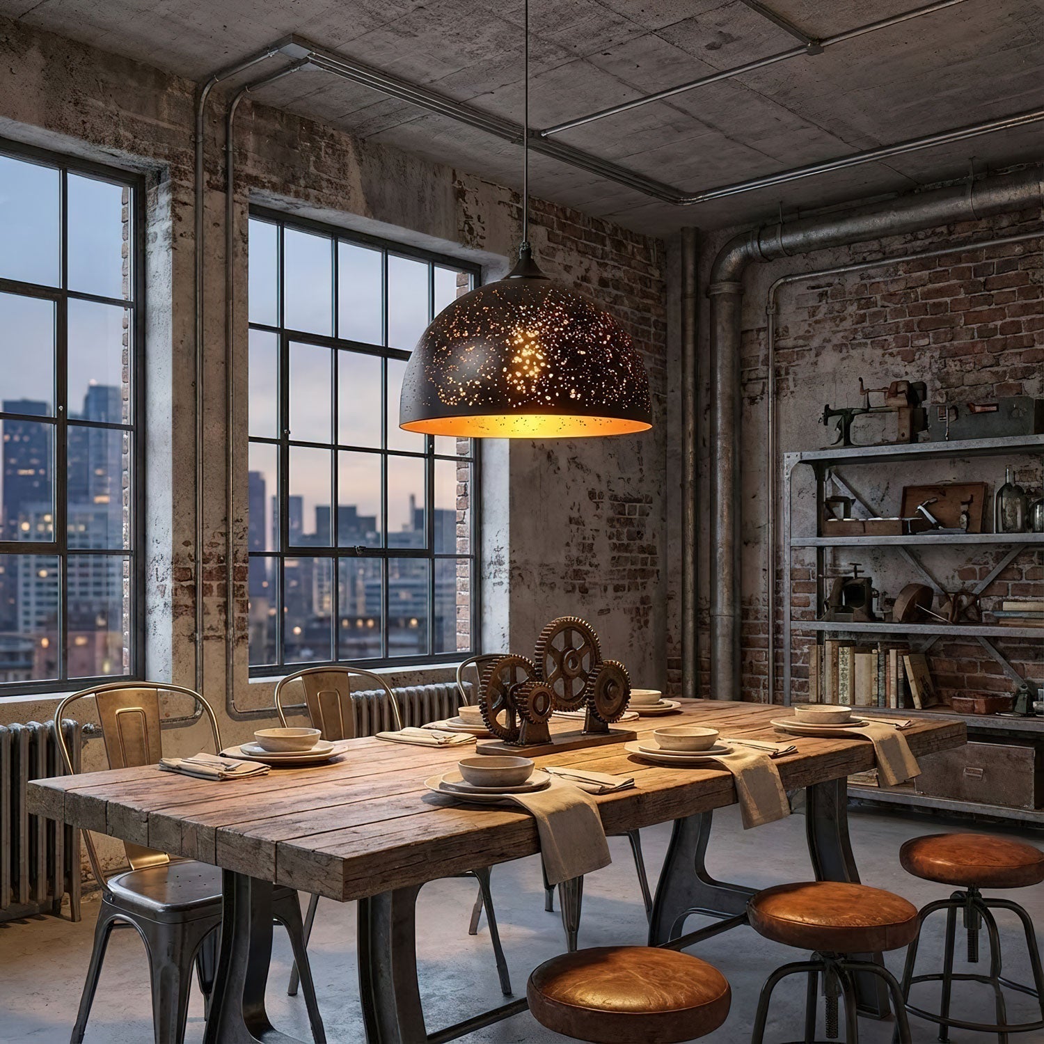 Hollow Industrial Pendant Lamp-Neutral Decor