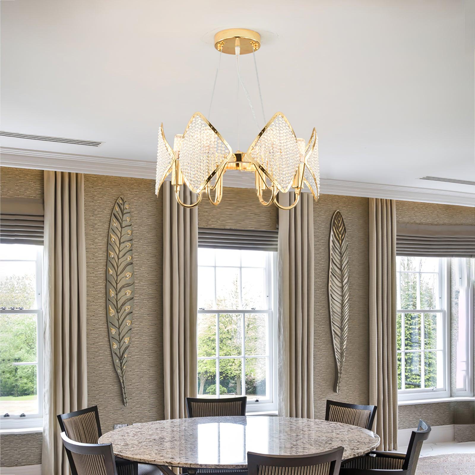 Aurora Chandelier Crystal Leaf Double-Tier-Neutral Decor