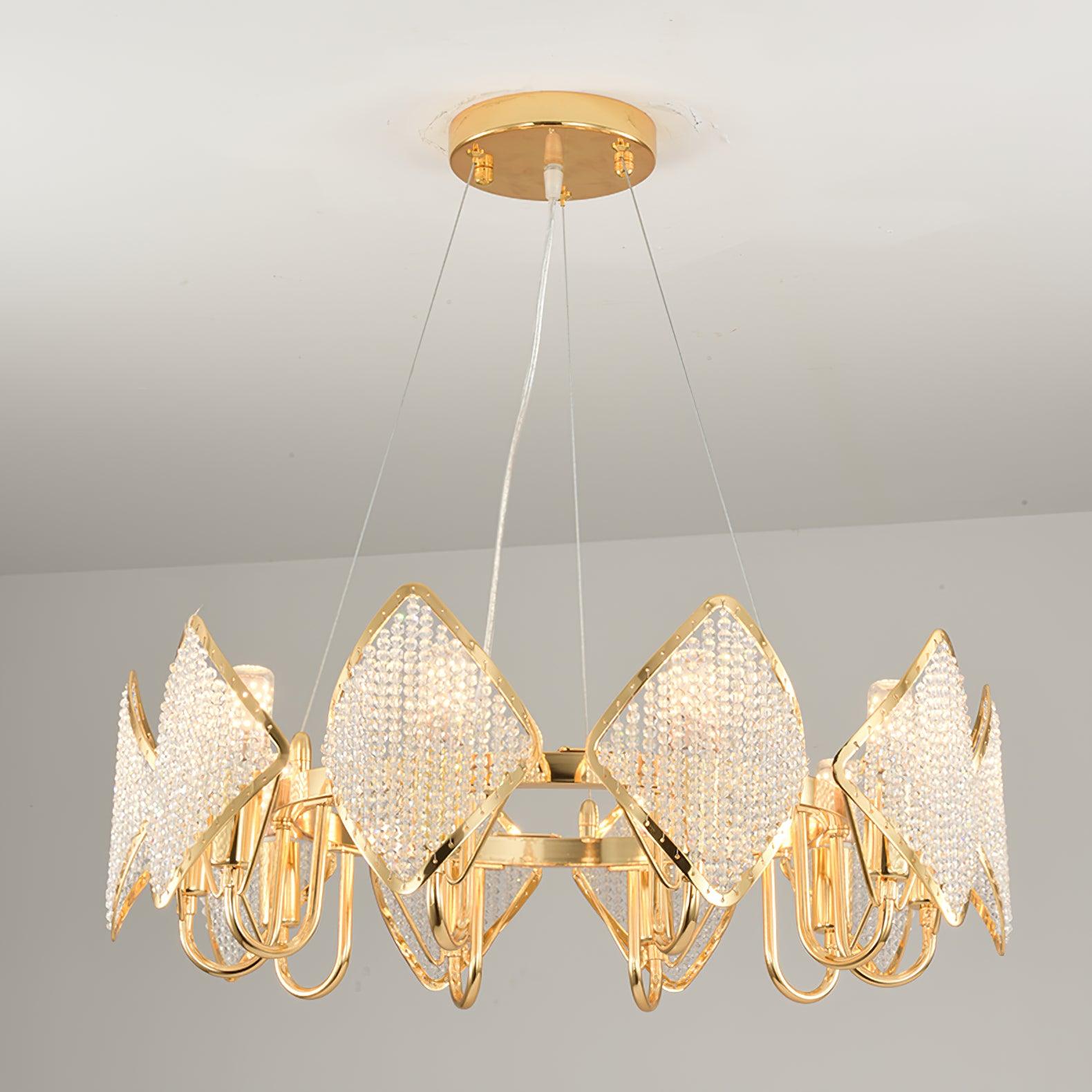 Aurora Chandelier Crystal Leaf Double-Tier-Neutral Decor