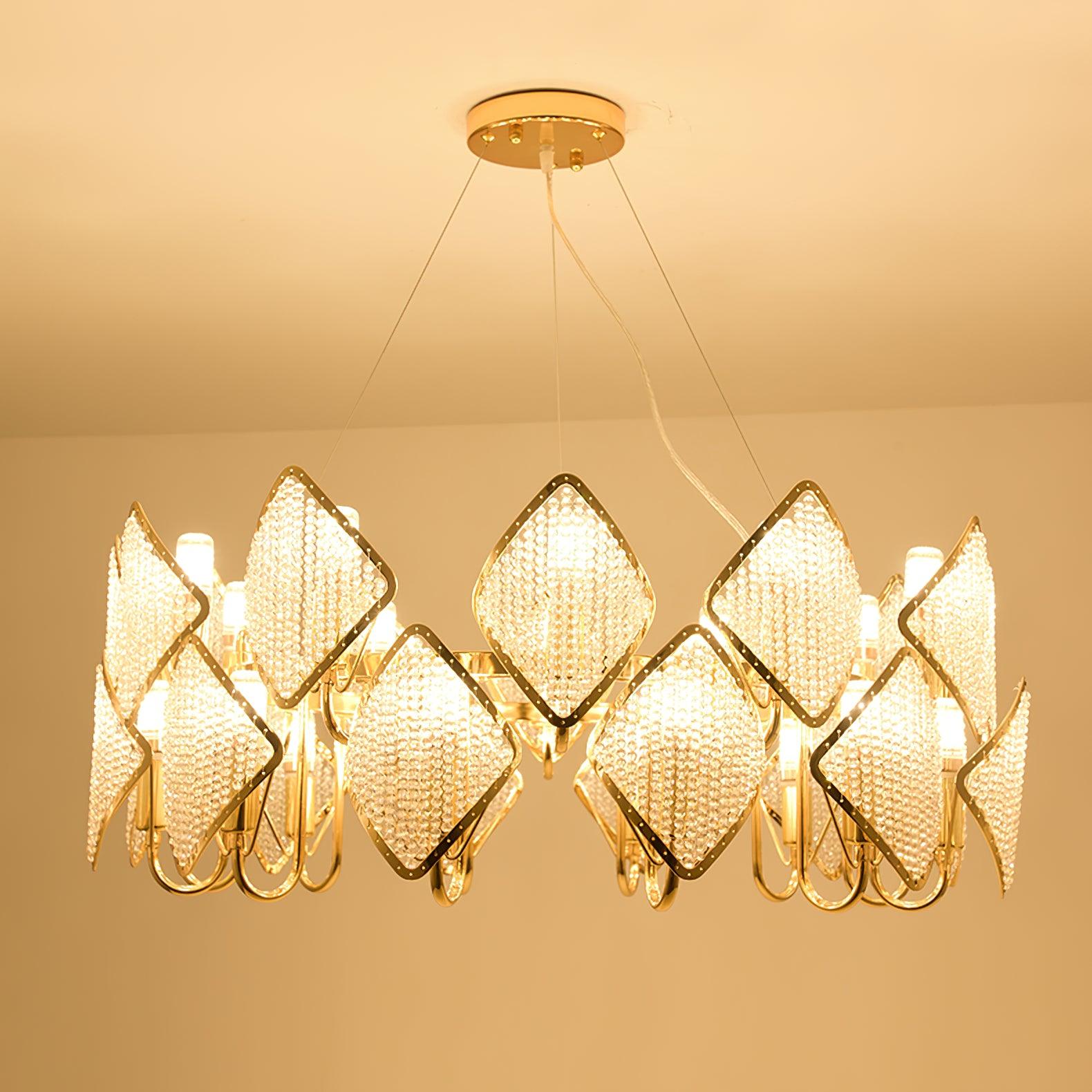 Aurora Chandelier Crystal Leaf Double-Tier-Neutral Decor