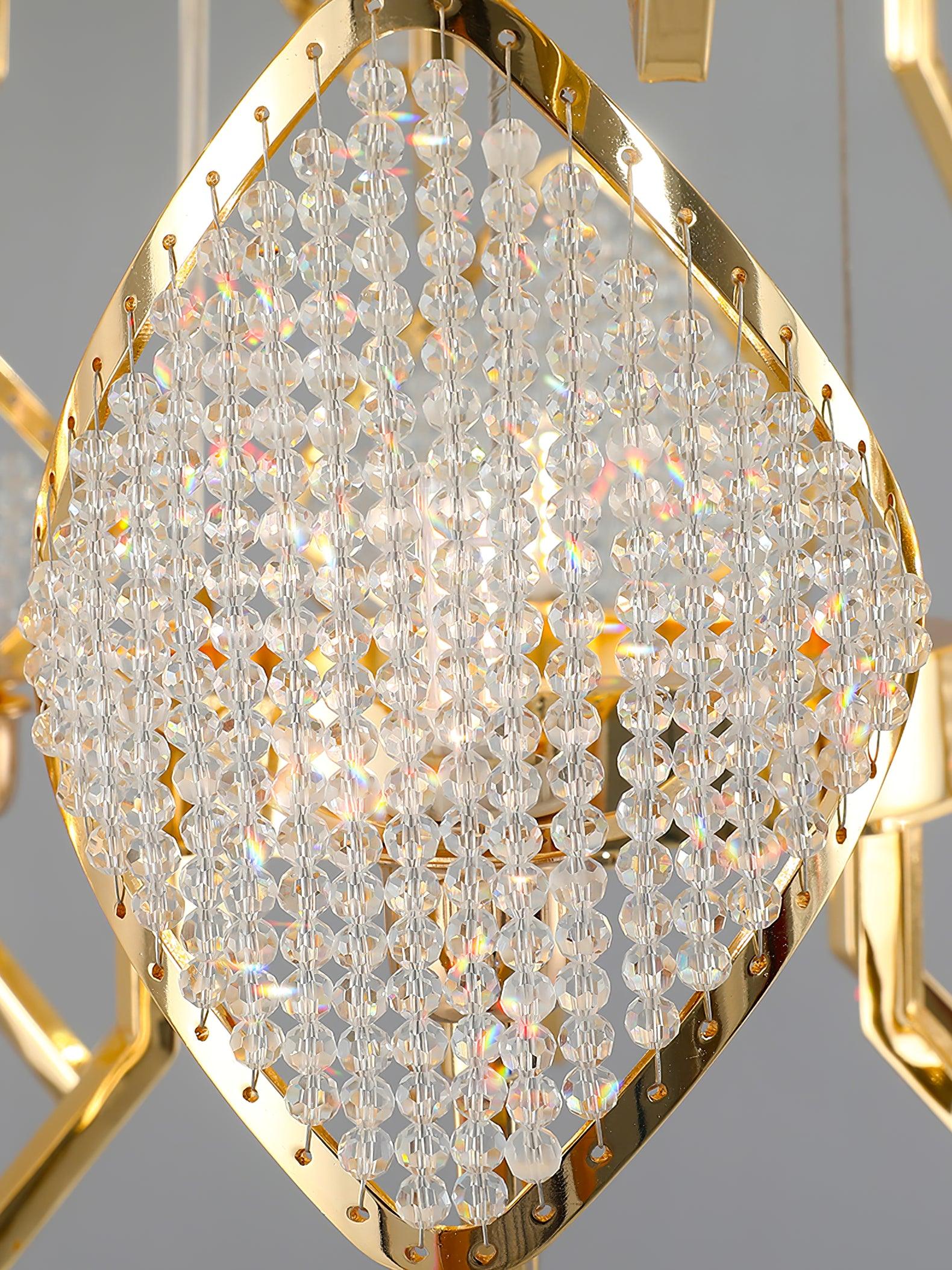 Aurora Chandelier Crystal Leaf Double-Tier-Neutral Decor