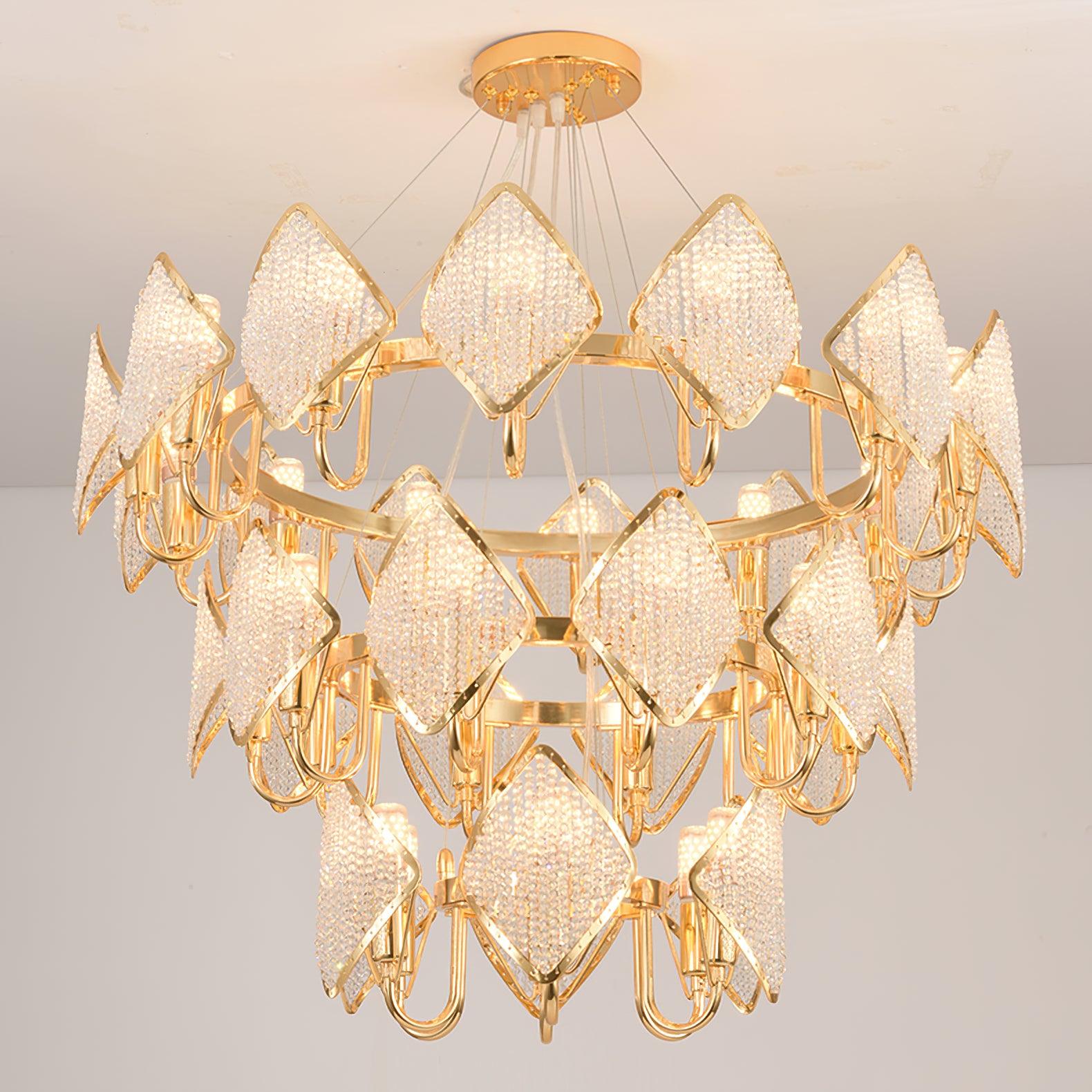 Aurora Chandelier Crystal Leaf Double-Tier-Neutral Decor
