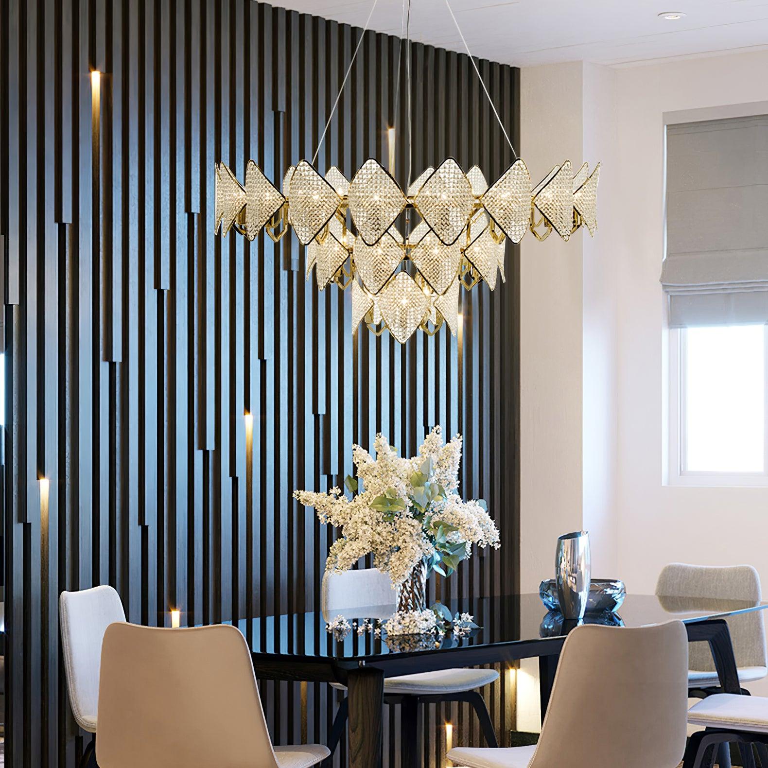 Aurora Chandelier Crystal Leaf Double-Tier-Neutral Decor