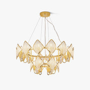 Aurora Chandelier Crystal Leaf Double-Tier-Neutral Decor