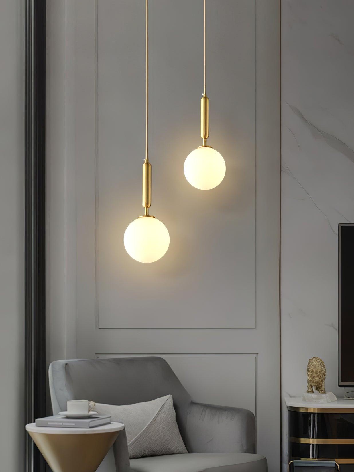 Orbita Minimalist Brass Pendant Light-Neutral Decor