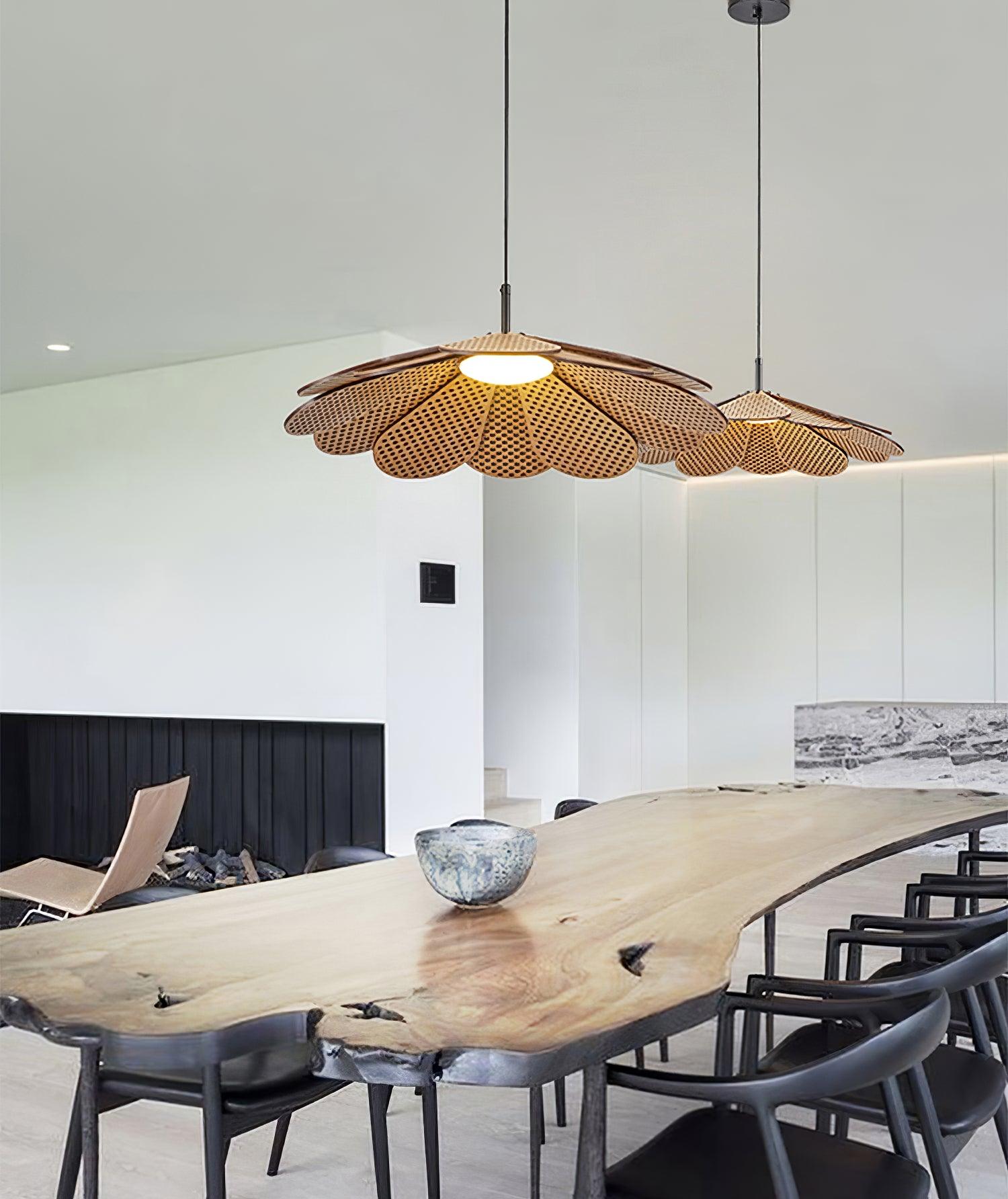 Zevarus Nordic Art Wabi-Sabi Wood Pendant Light-Neutral Decor