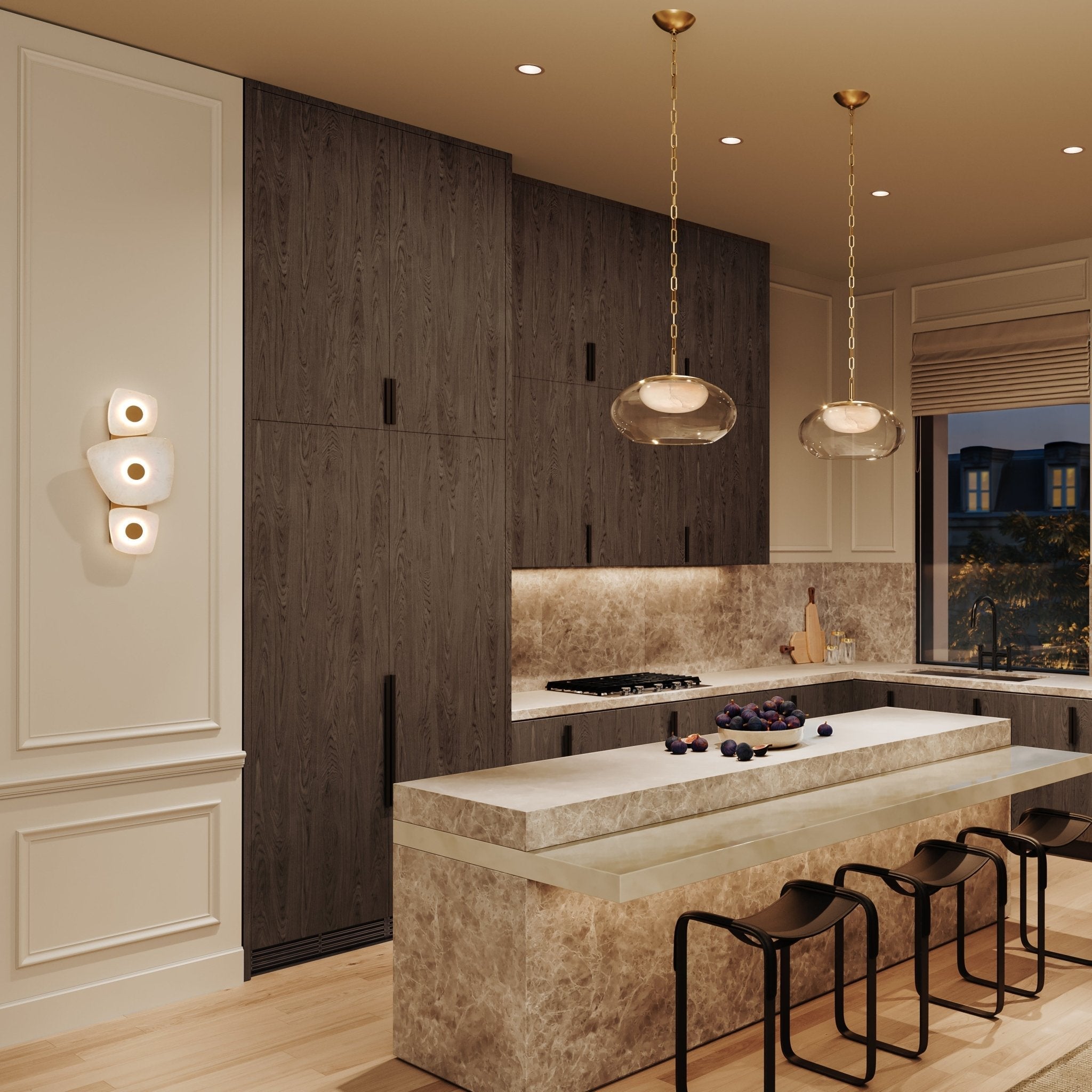 Fylsa Asymmetric Alabaster Wall Light-Neutral Decor