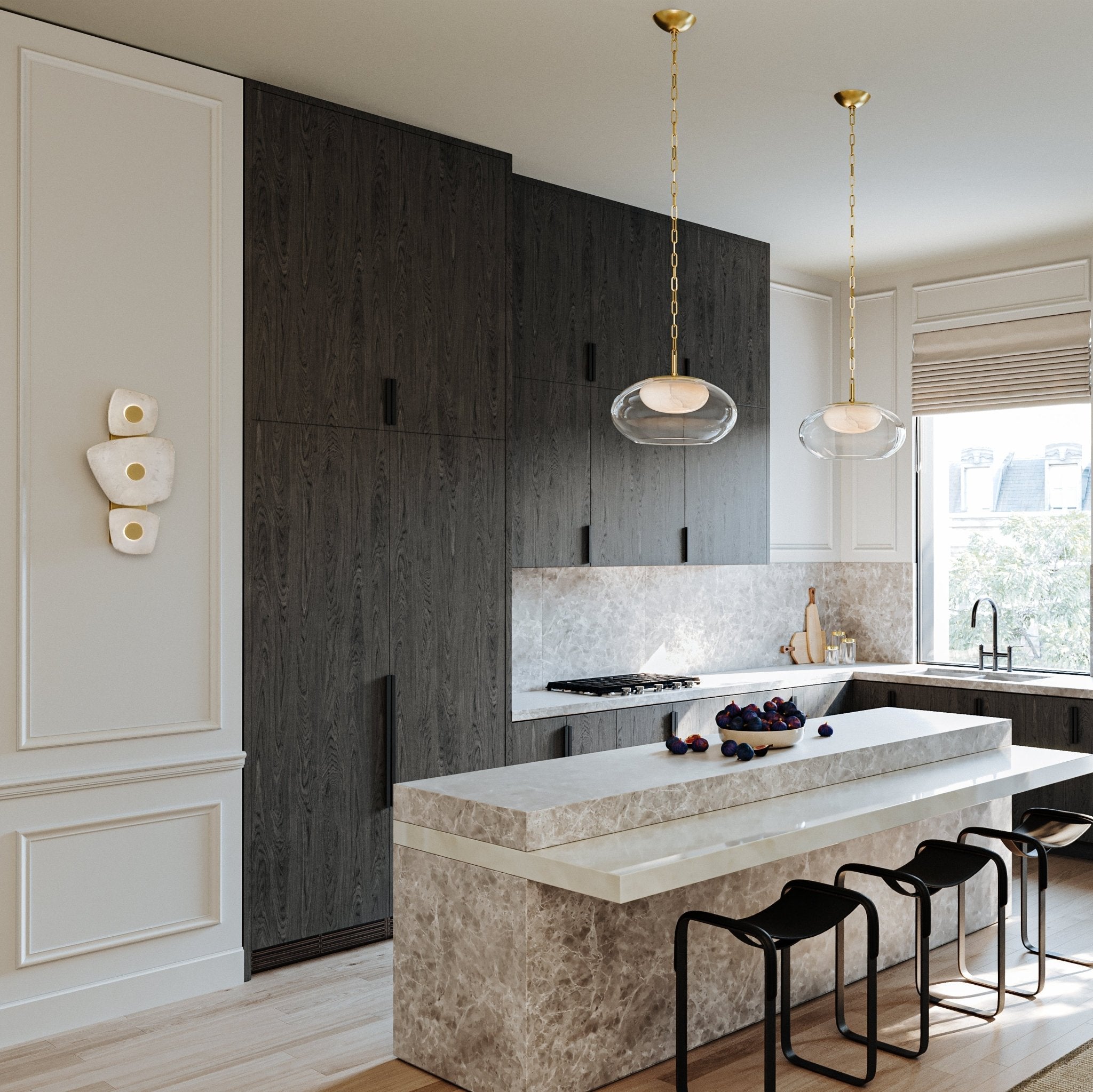Fylsa Asymmetric Alabaster Wall Light-Neutral Decor