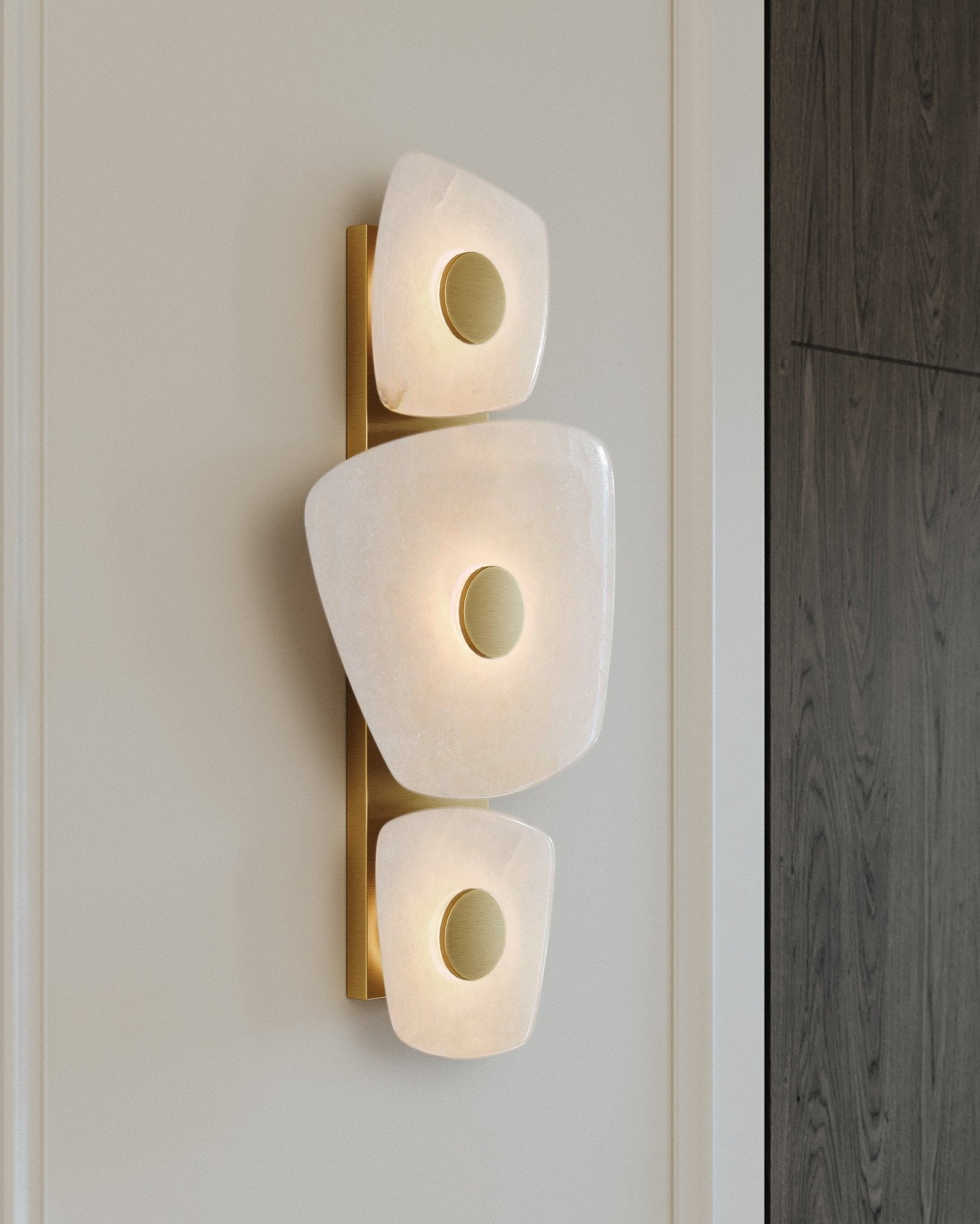 Fylsa Asymmetric Alabaster Wall Light-Neutral Decor