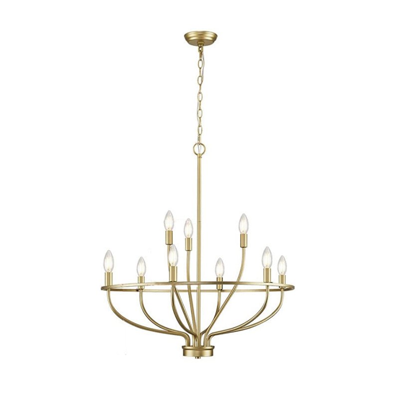 Aurelia Brass Gold Candelabra Chandelier-Neutral Decor