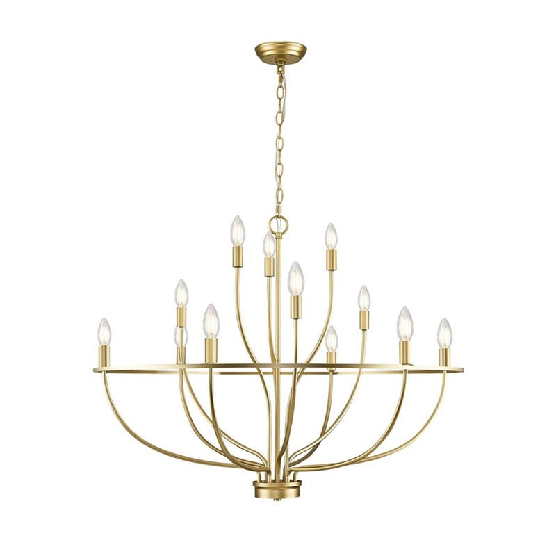 Aurelia Brass Gold Candelabra Chandelier-Neutral Decor