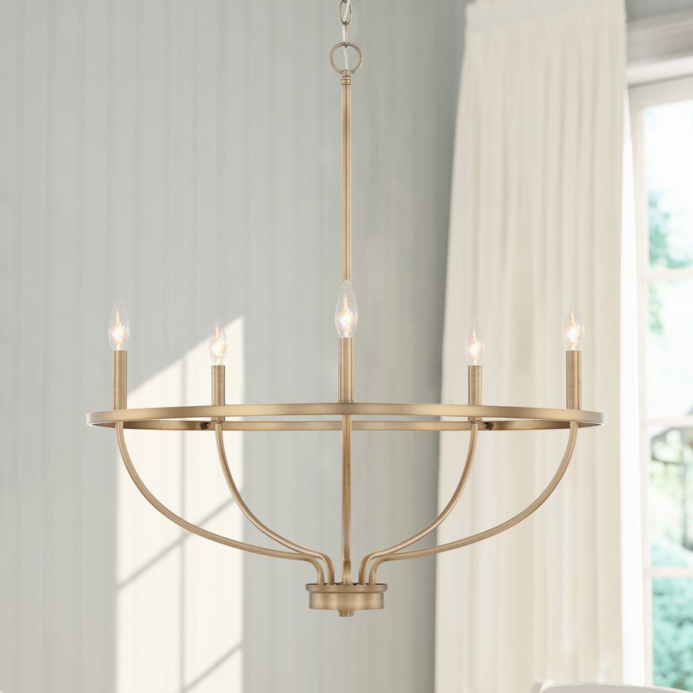 Aurelia Brass Gold Candelabra Chandelier-Neutral Decor