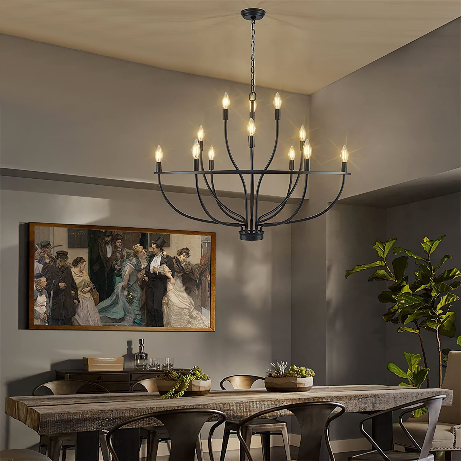 Aurelia Brass Gold Candelabra Chandelier-Neutral Decor