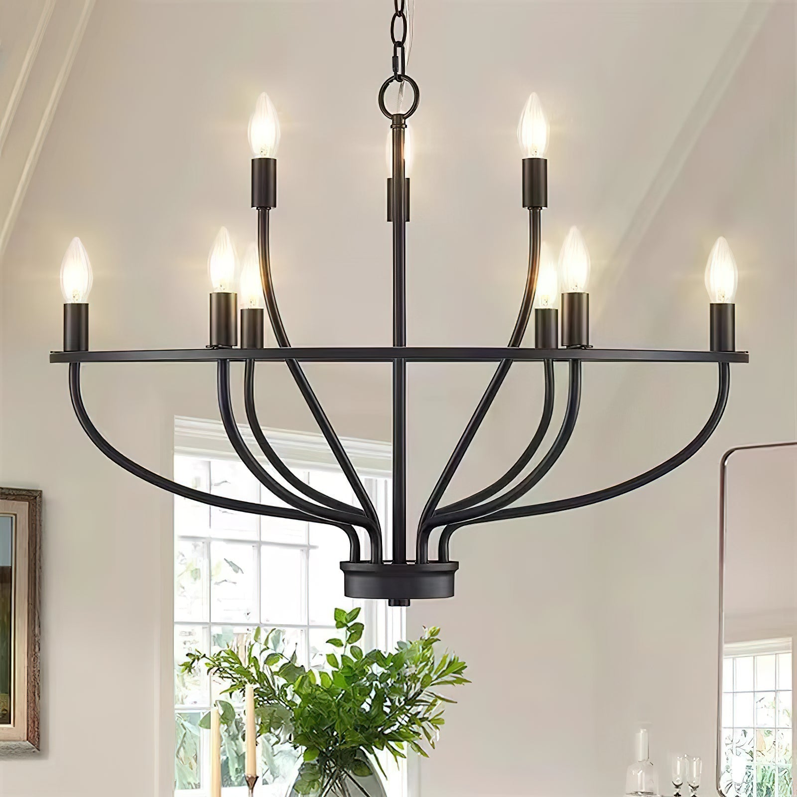 Aurelia Brass Gold Candelabra Chandelier-Neutral Decor