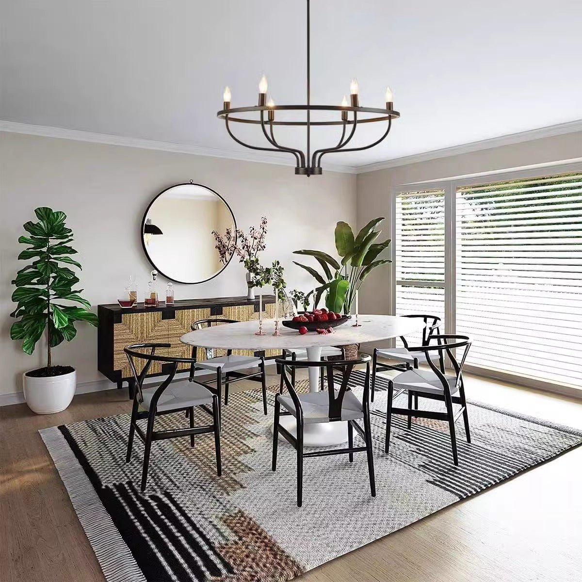 Aurelia Brass Gold Candelabra Chandelier-Neutral Decor